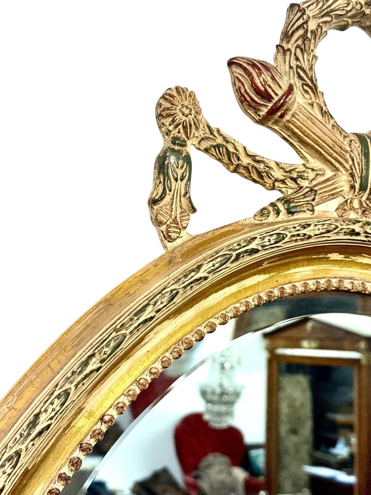 photo for sale Large Oval Louis XVI Style Giltwood Mirror, Napoléon III, 19th Century