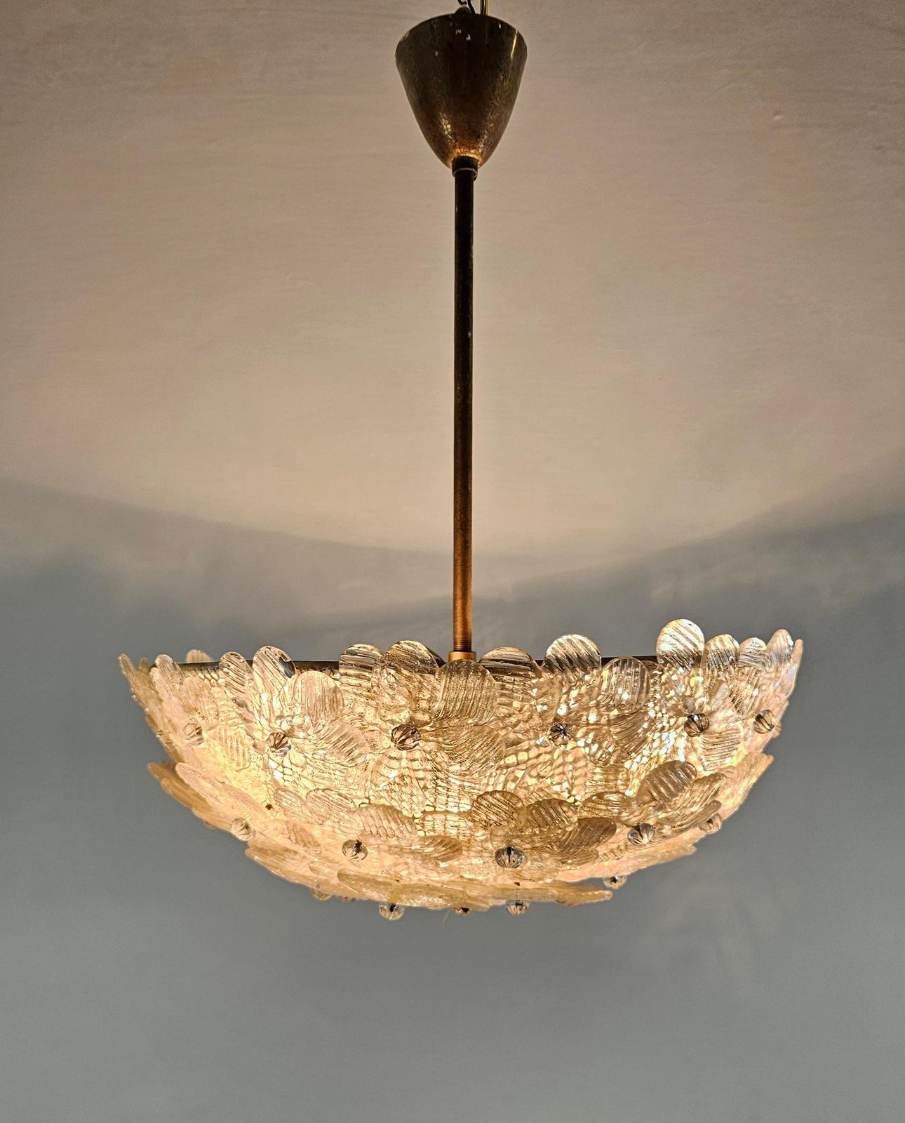 photo furniture Murano Glass Flower Basket Chandelier By Barovier & Toso, Italy
