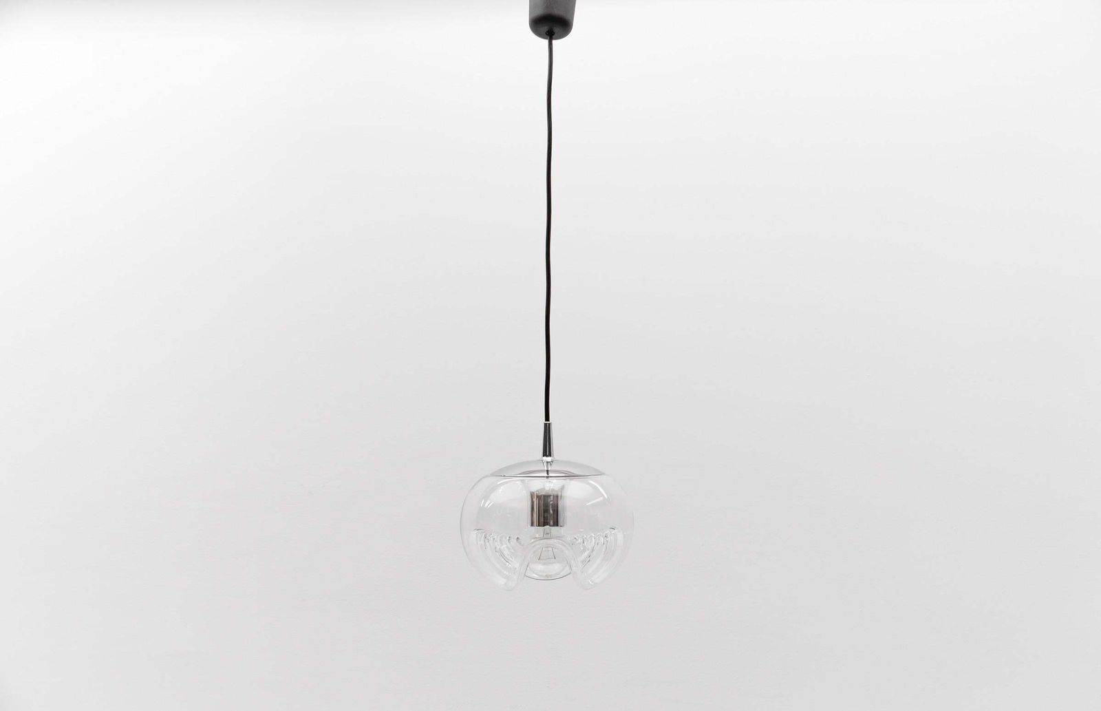 Clear Glass Lamp "Wave" By Koch & Lowy For Peill & Putzler, 1960s photo for sale