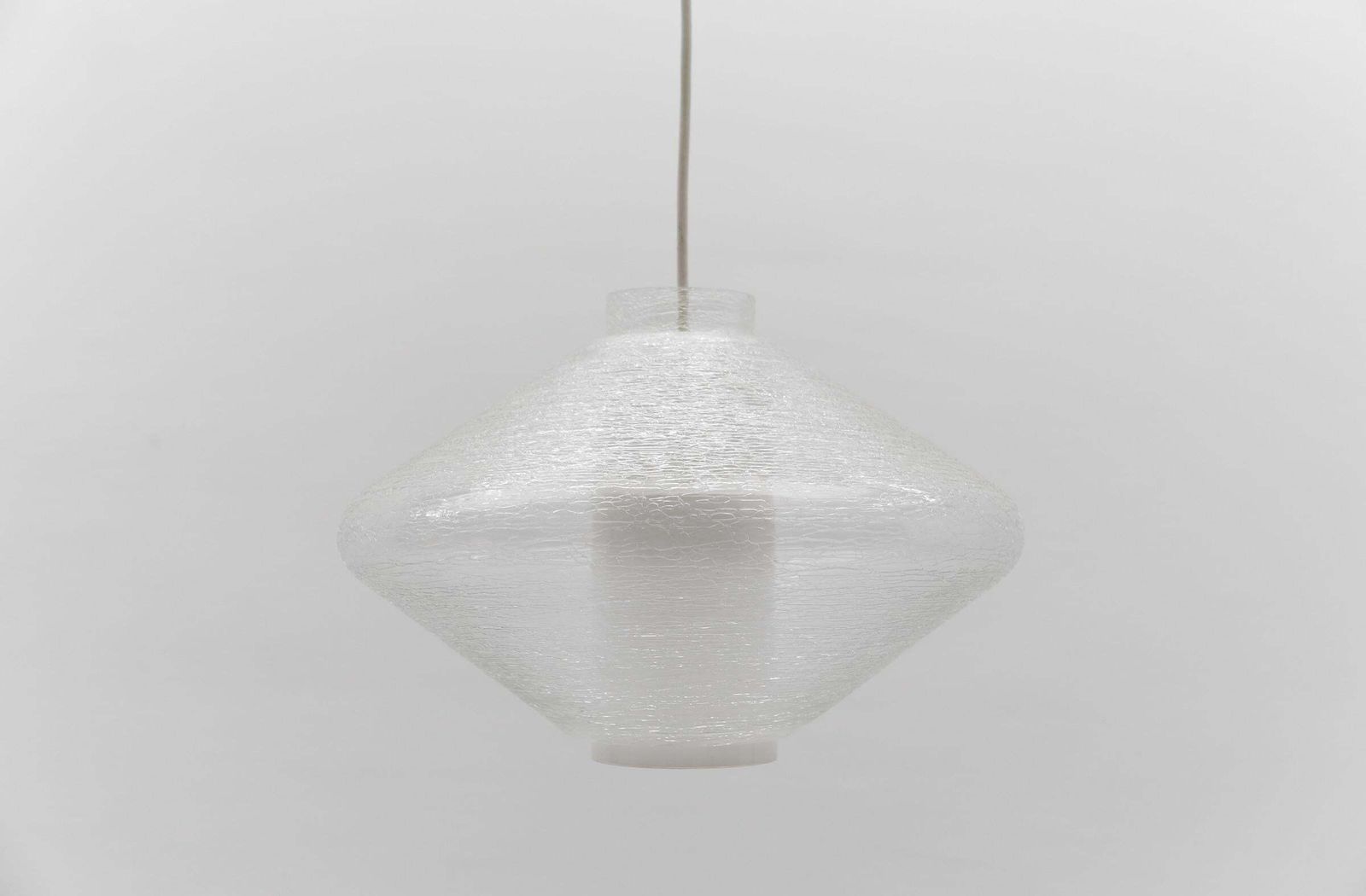 Double Glass Shade In Opal And Textured Glass In The Wagenfeld Style, 1960s photo buy