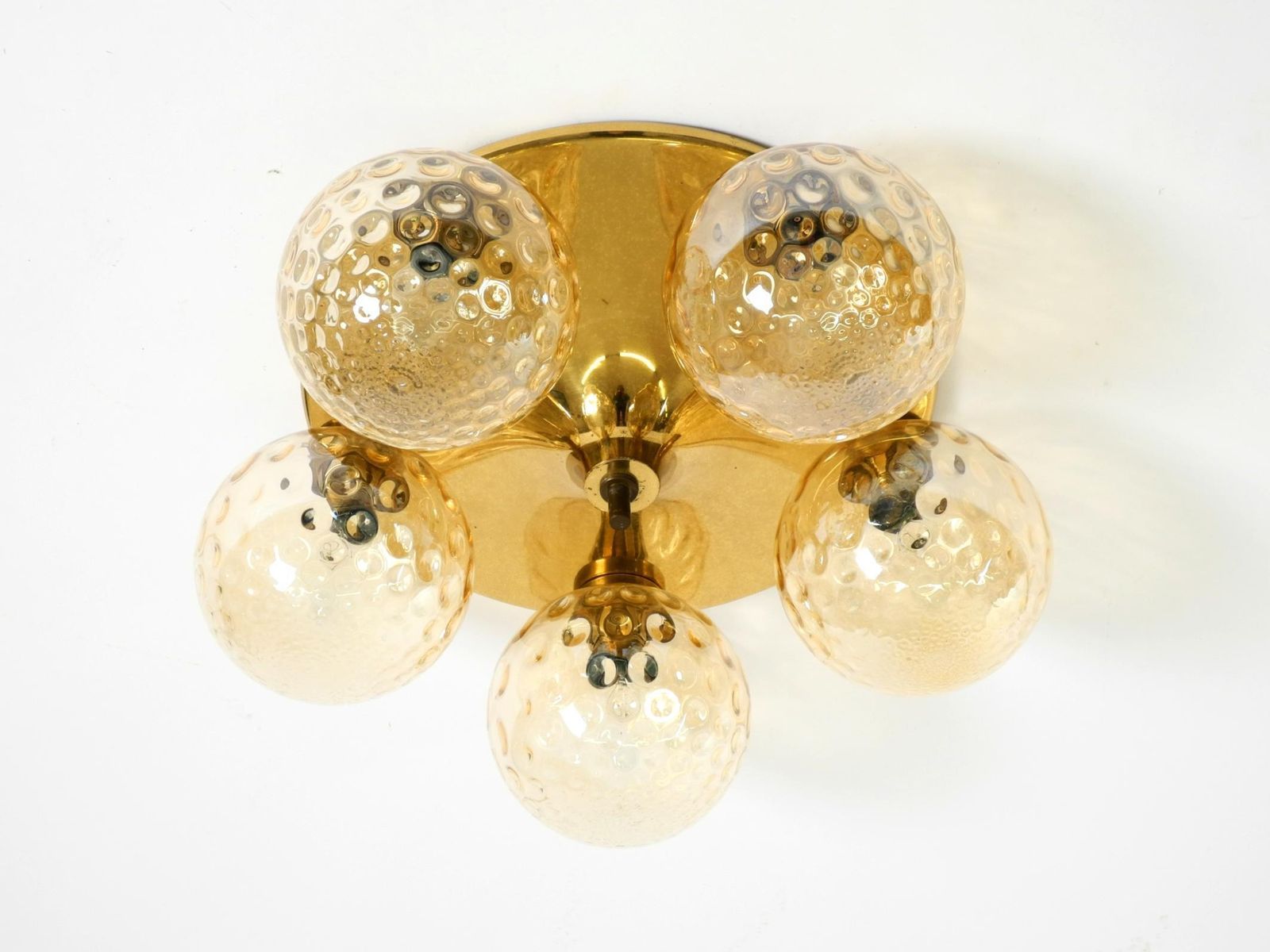 Beautiful 1960s Space Age Brass Ceiling Lamp With 5 Glass Balls photo Lighting