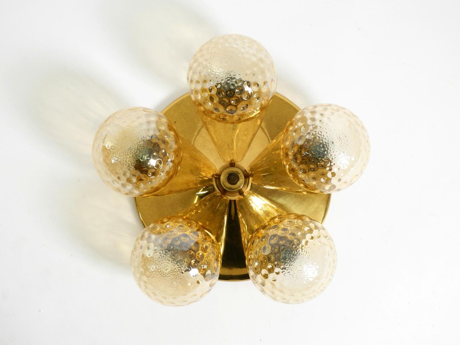Beautiful 1960s Space Age Brass Ceiling Lamp With 5 Glass Balls photo 2151.0