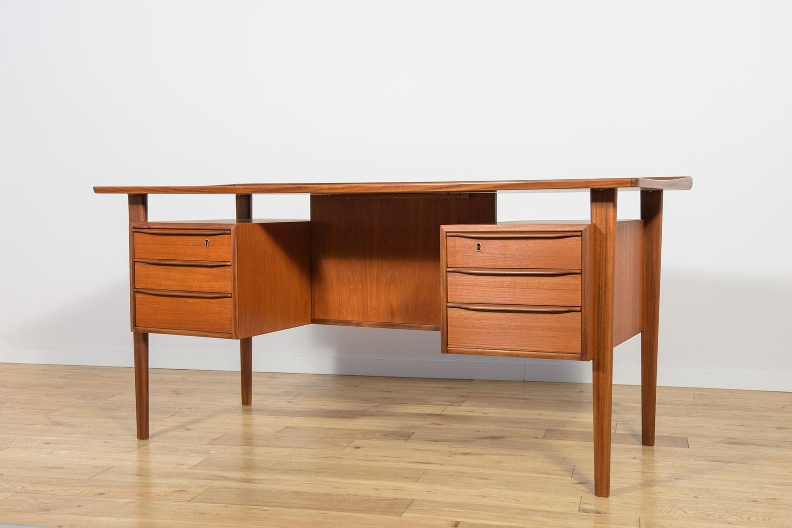 Mid Century Freestanding Teak Desk By Peter Løvig Nielsen For Loviq, 1960s photo furniture