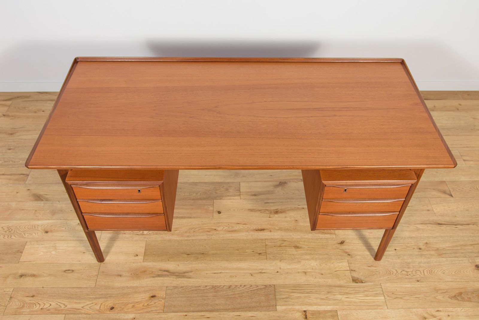 Mid Century Freestanding Teak Desk By Peter Løvig Nielsen For Loviq, 1960s photo buy