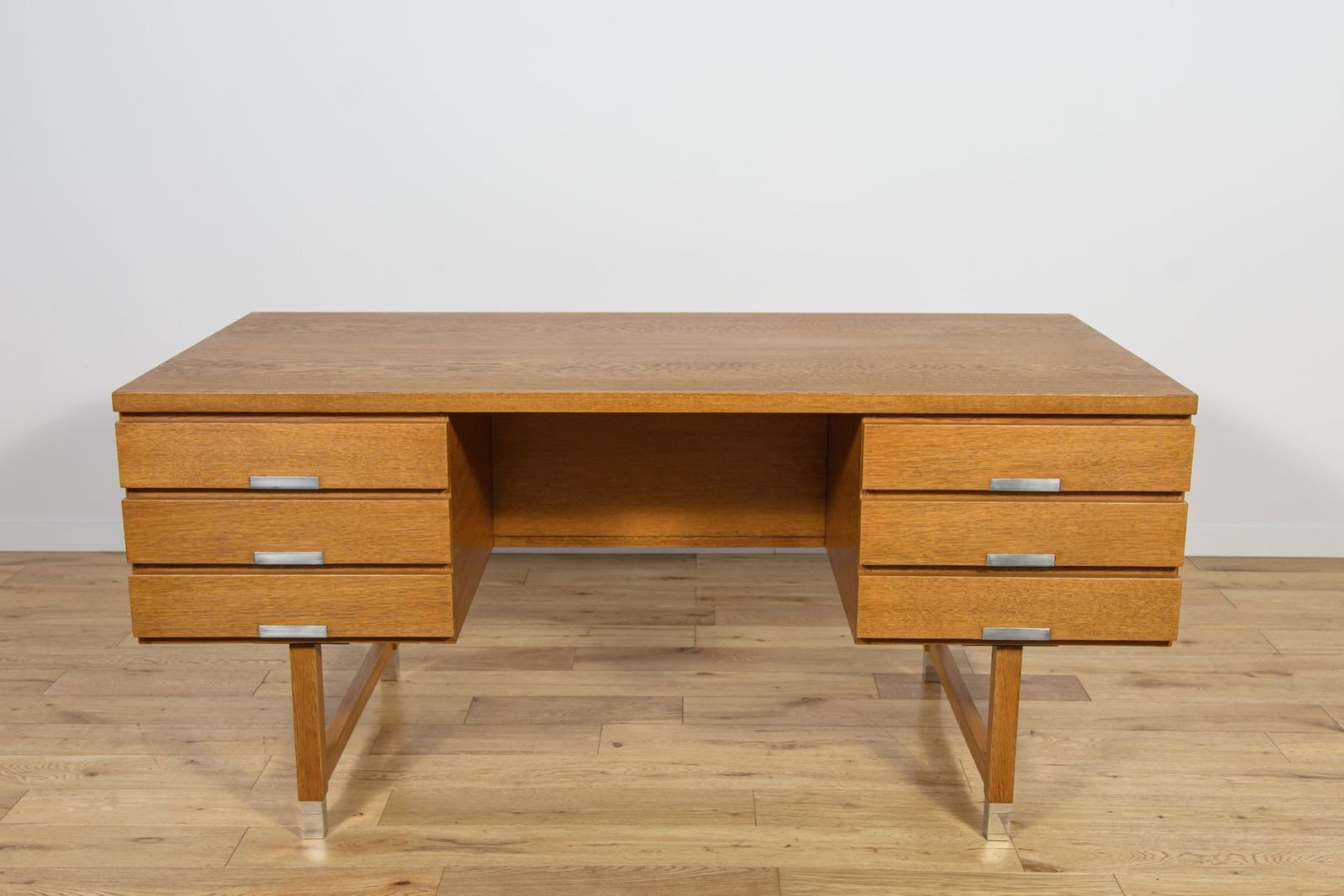 Mid Century Modern Oak Desk From Eigil Petersens Møbelfabrik, Denmark, 1970s photo for sale