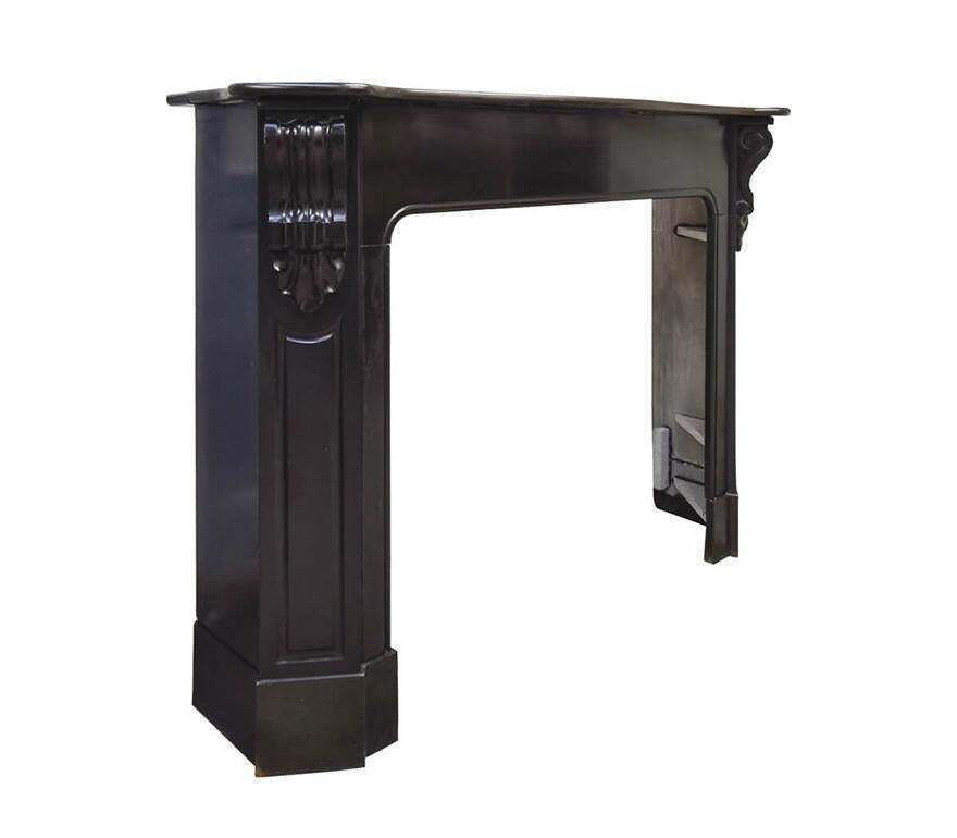 Black Marble Modillion Fireplace Mantle Surround 19the Century photo furniture