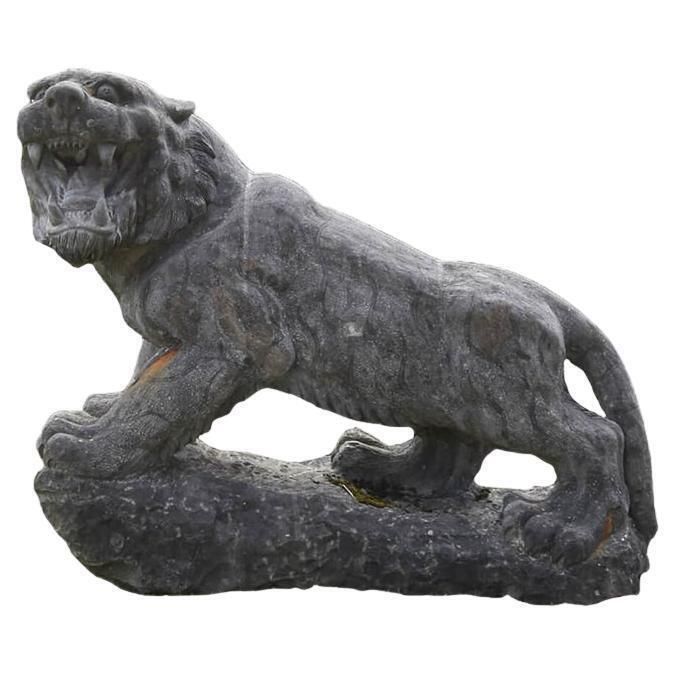 Large Saber Tiger Out Of Stone 20th Century