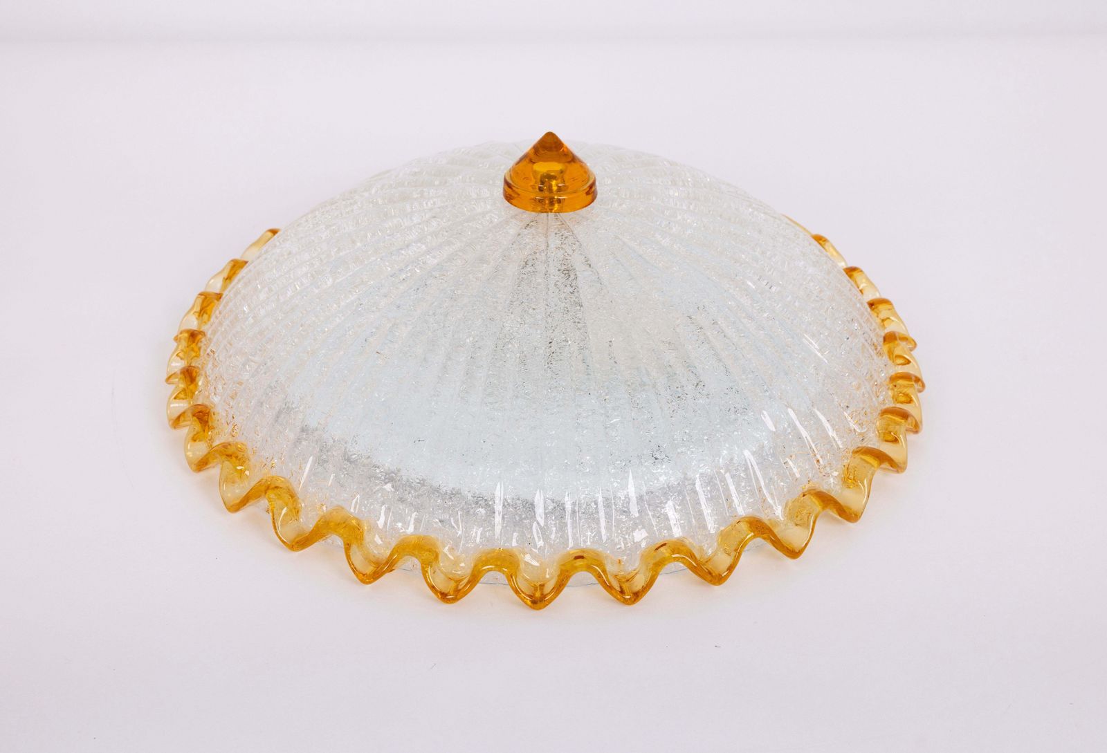 1 Of 2 Orange Murano Glass Ceiling Fixture, Murano, Italy, 1970 photo for sale