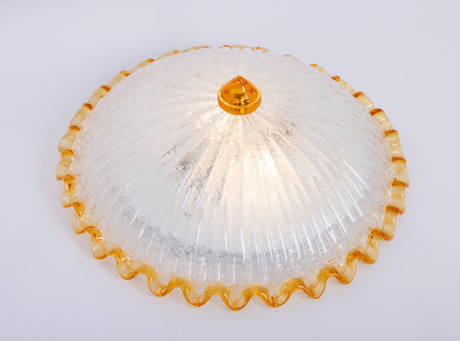 1 Of 2 Orange Murano Glass Ceiling Fixture, Murano, Italy, 1970 photo 620.0