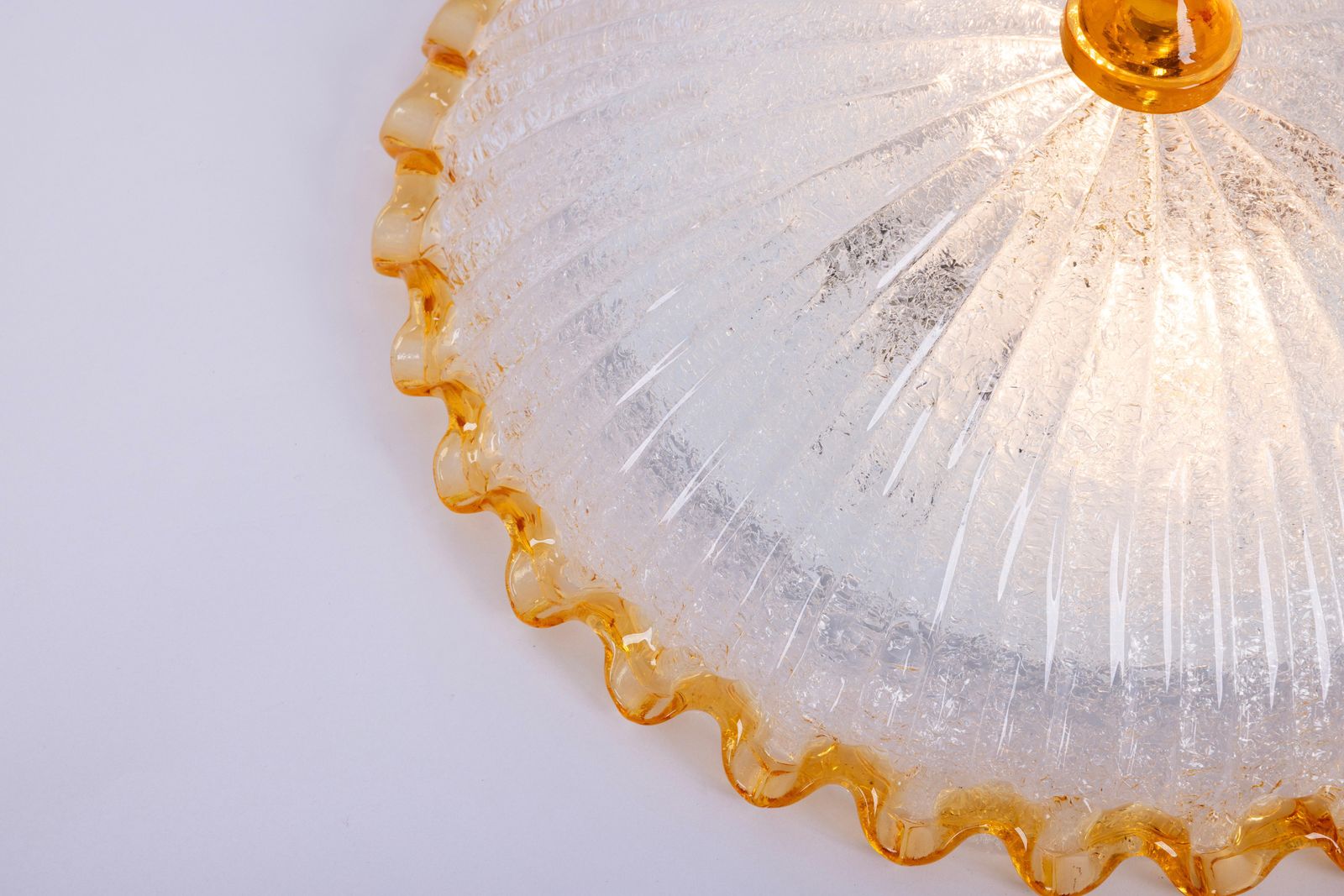 1 Of 2 Orange Murano Glass Ceiling Fixture, Murano, Italy, 1970 photo vinterior