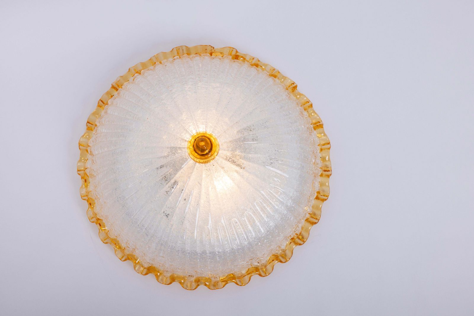 1 Of 2 Orange Murano Glass Ceiling Fixture, Murano, Italy, 1970 photo vintage