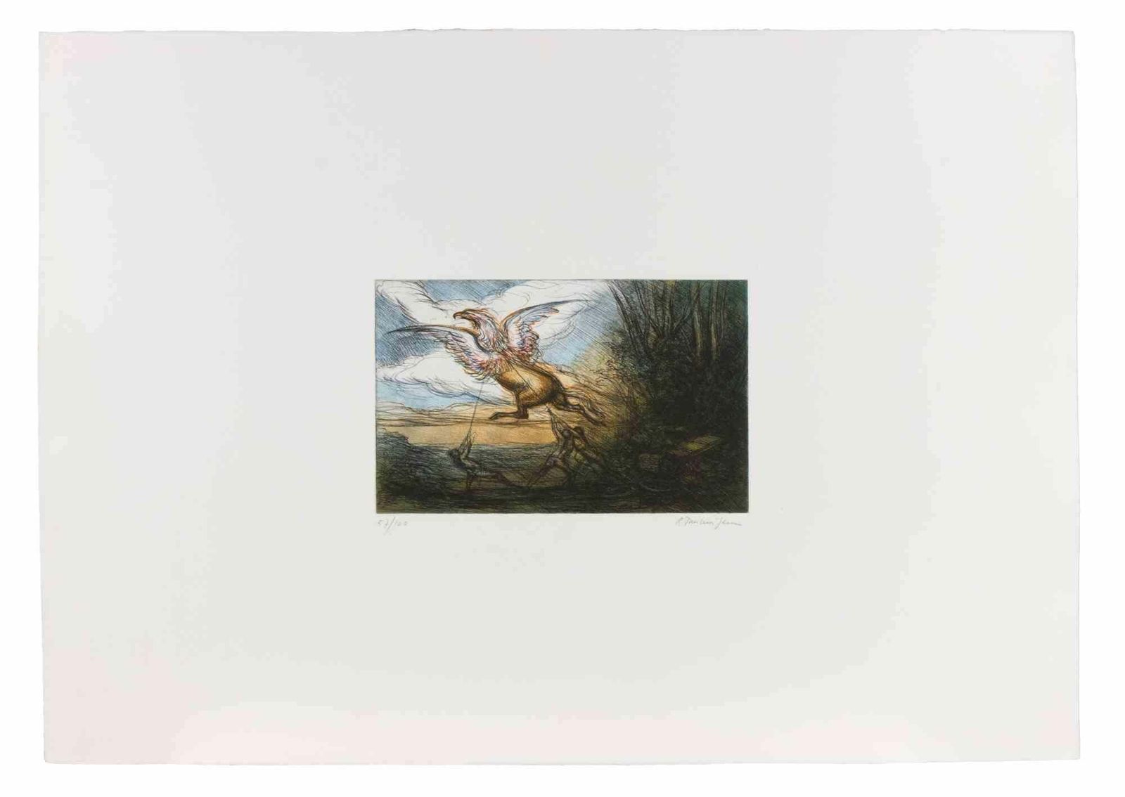 Riccardo Tommasi Ferronithe Capture Of The Griffin   Etching By Tommasi Ferroni   1970s1970s photo furniture