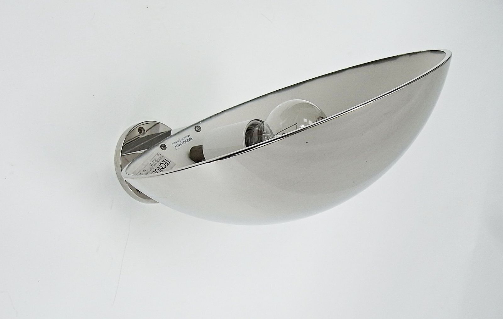 Bowl Shaped Msw 27 Wall Sconce In Nickel Plated Metal By Mart Stam 1927 For Technolumen, Germany