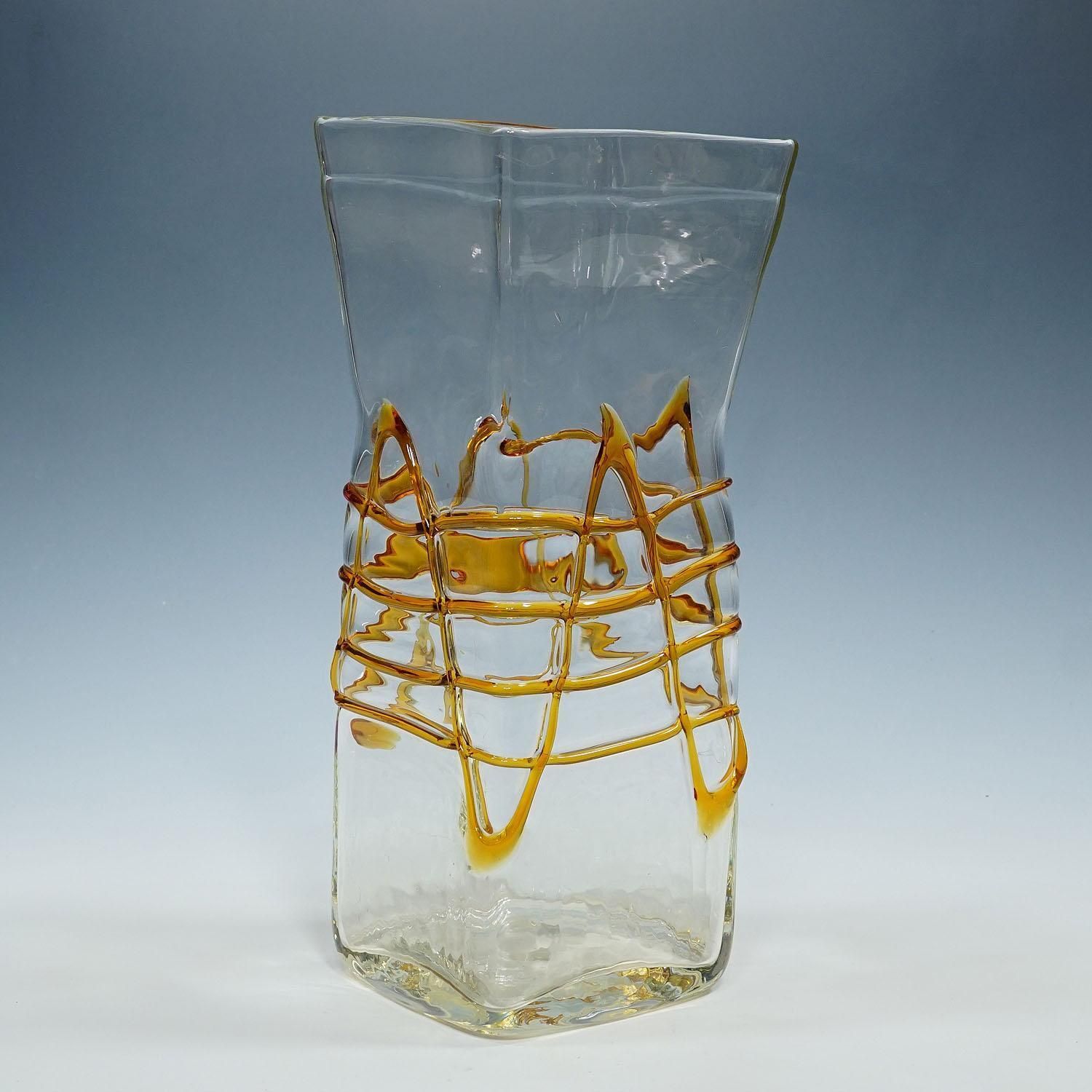 Large Art Glass Vase By Fulvio Bianconi For Mazzega, Venice Murano photo Home Decor