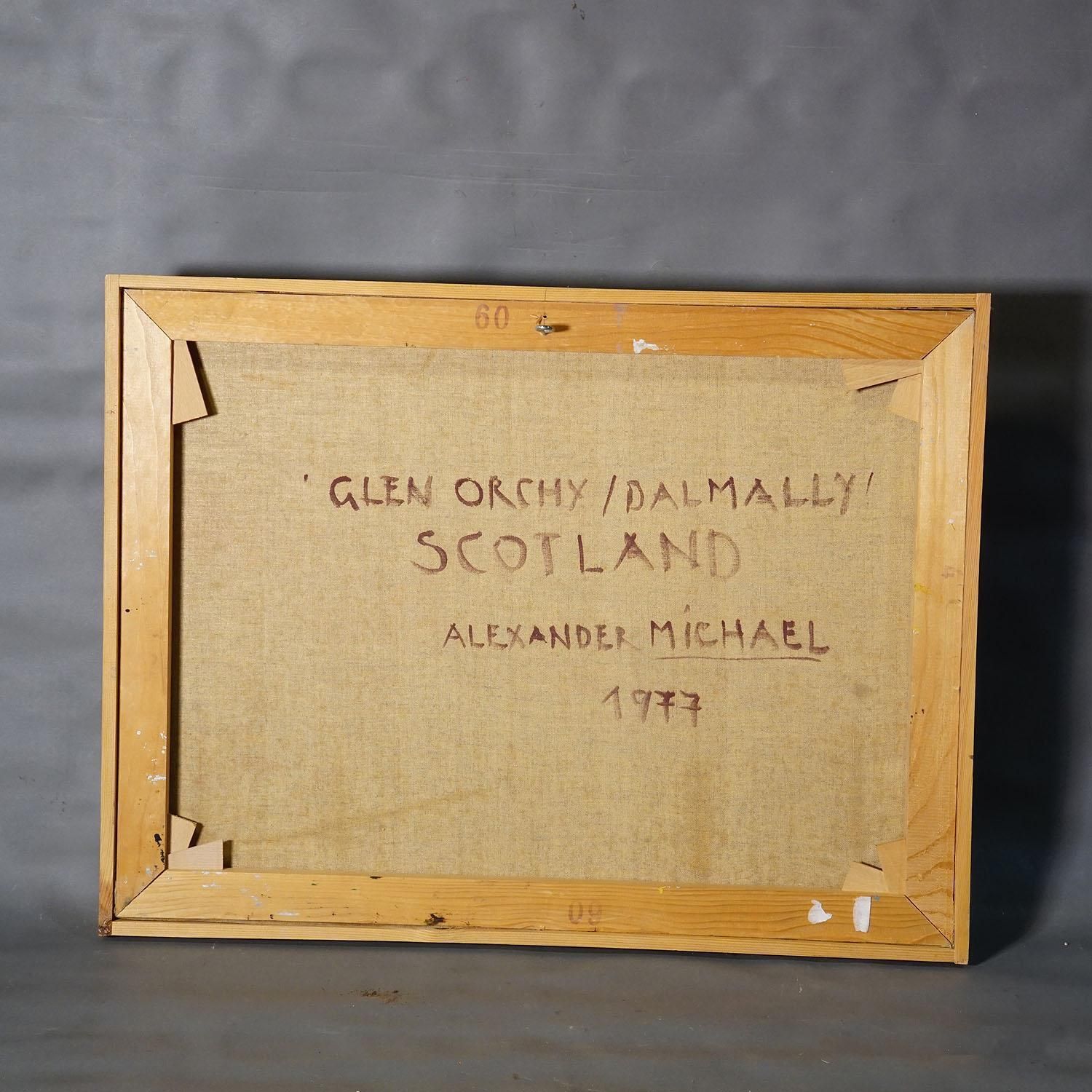 Glen Orchy / Balmally – Scottish Landscape, 1977 Oil Painting Alexander Michael photo buy