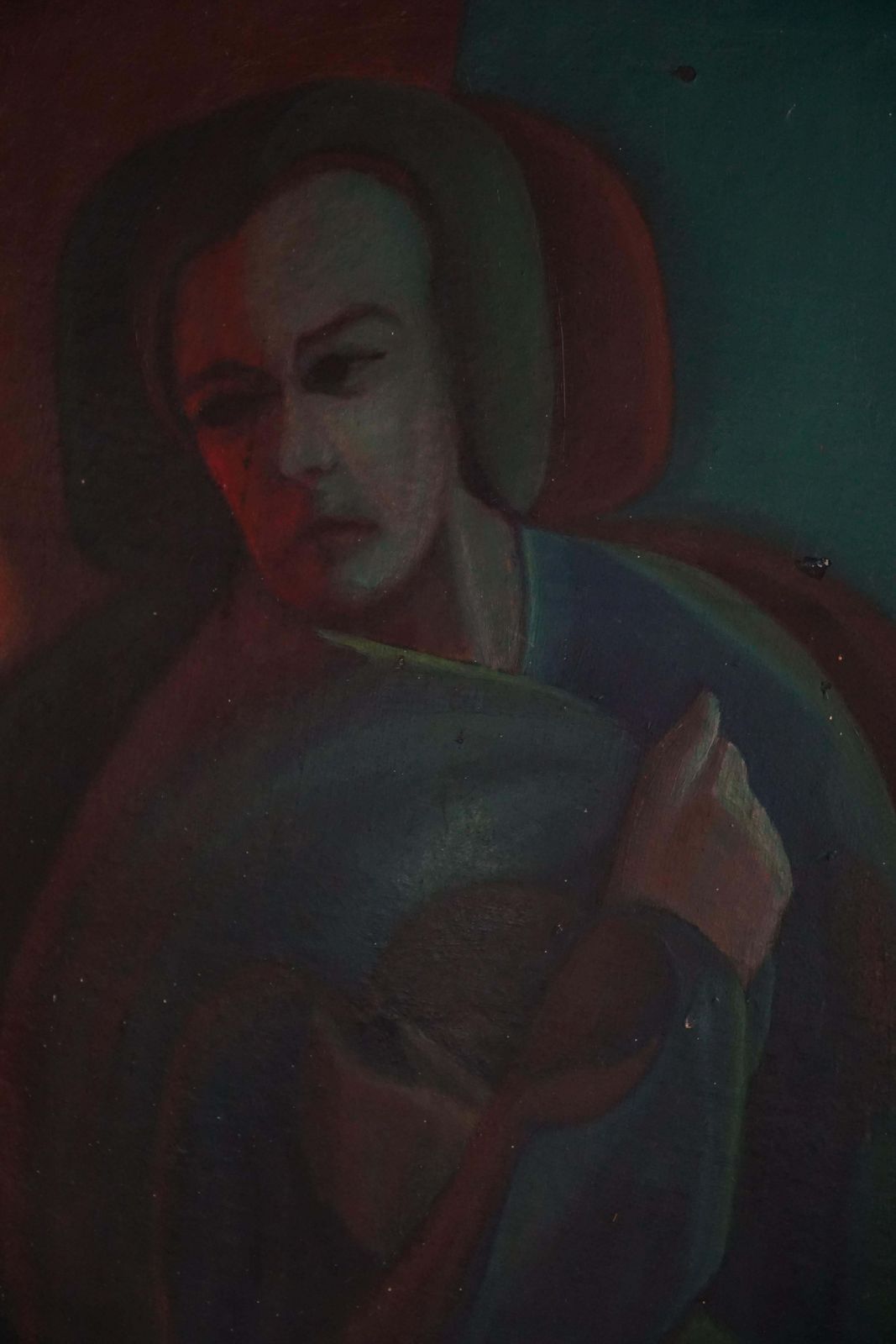 Oil On Canvas Portrait Painting, Unknown Danish Artist, Early 20th Century photo Art