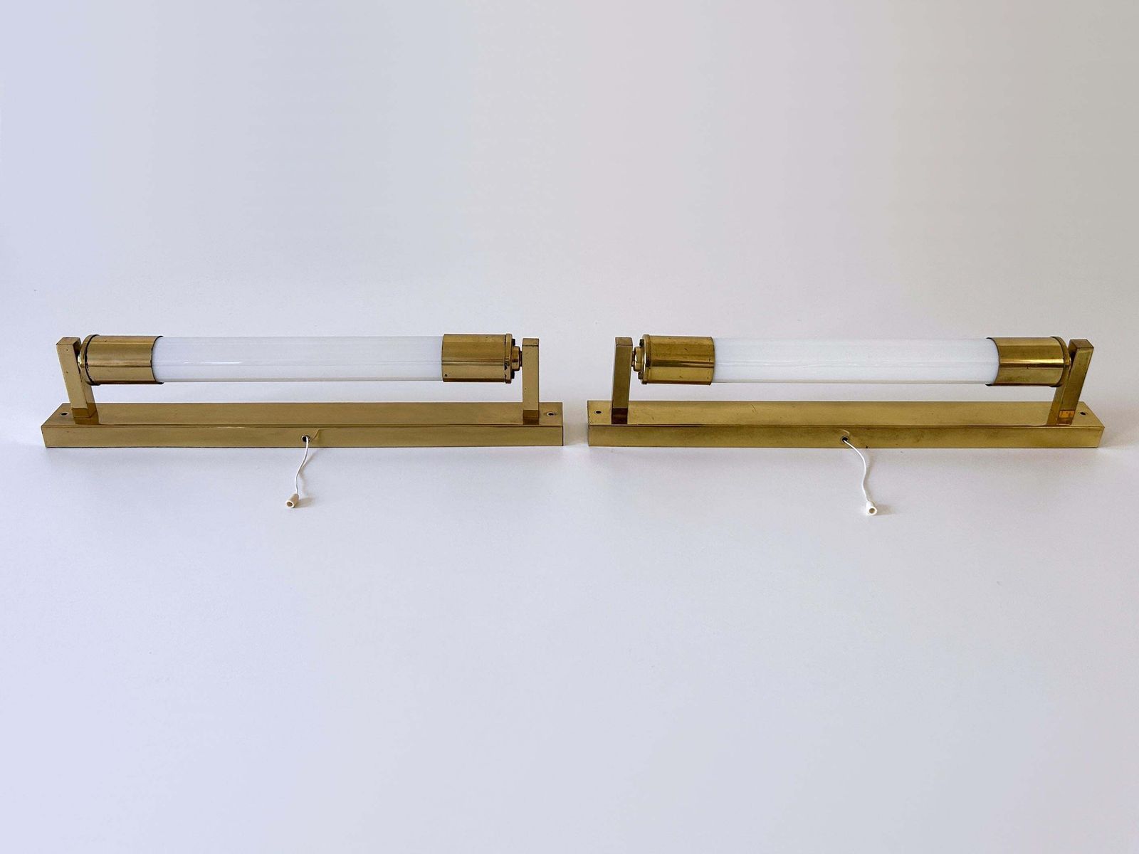 Set Of Two Rare Art Deco Bauhaus Bedside Sconces Or Wall Lamps Germany 1950s photo Lighting