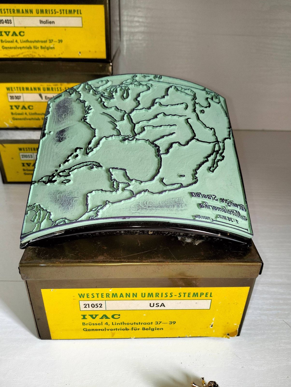 Vintage Xl School Stamp   USA Map, Educational Printing