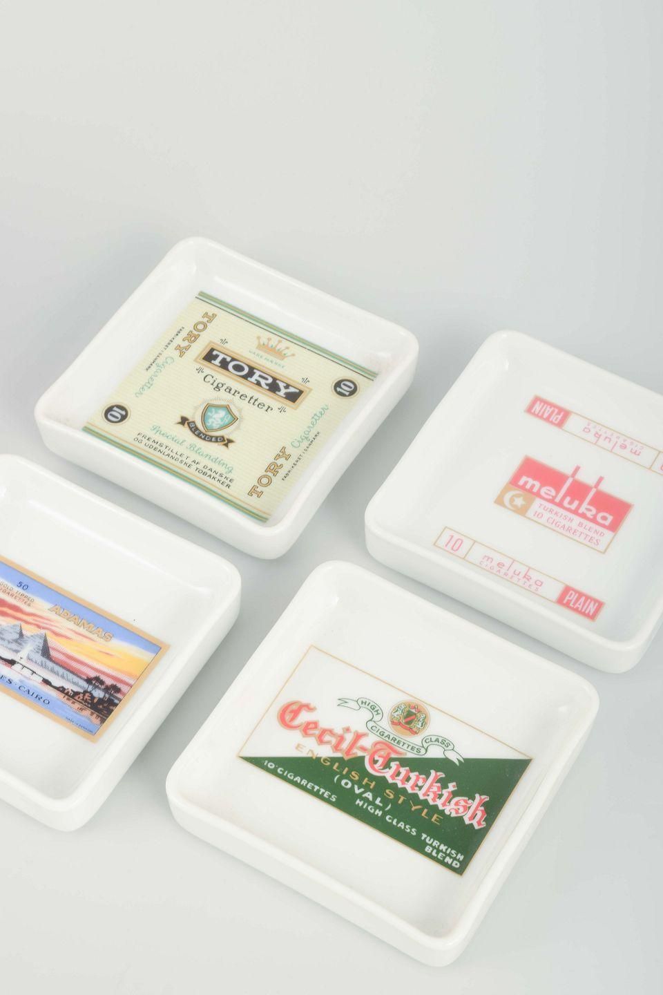 Bing & Grøndahl. Set Of Four Square Porcelain Ashtrays. Denmark, 1980s photo furniture