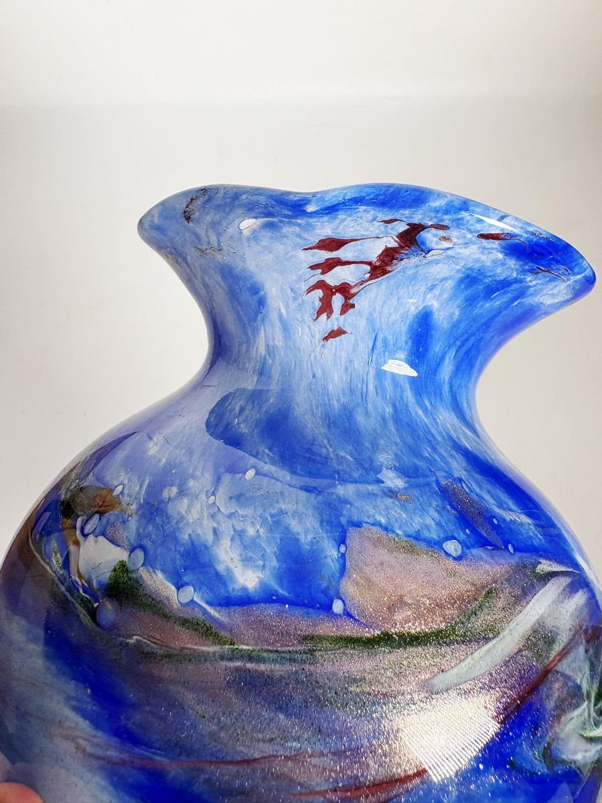 Blue Vase In Italian Glass, 1970, Italy photo vinterior