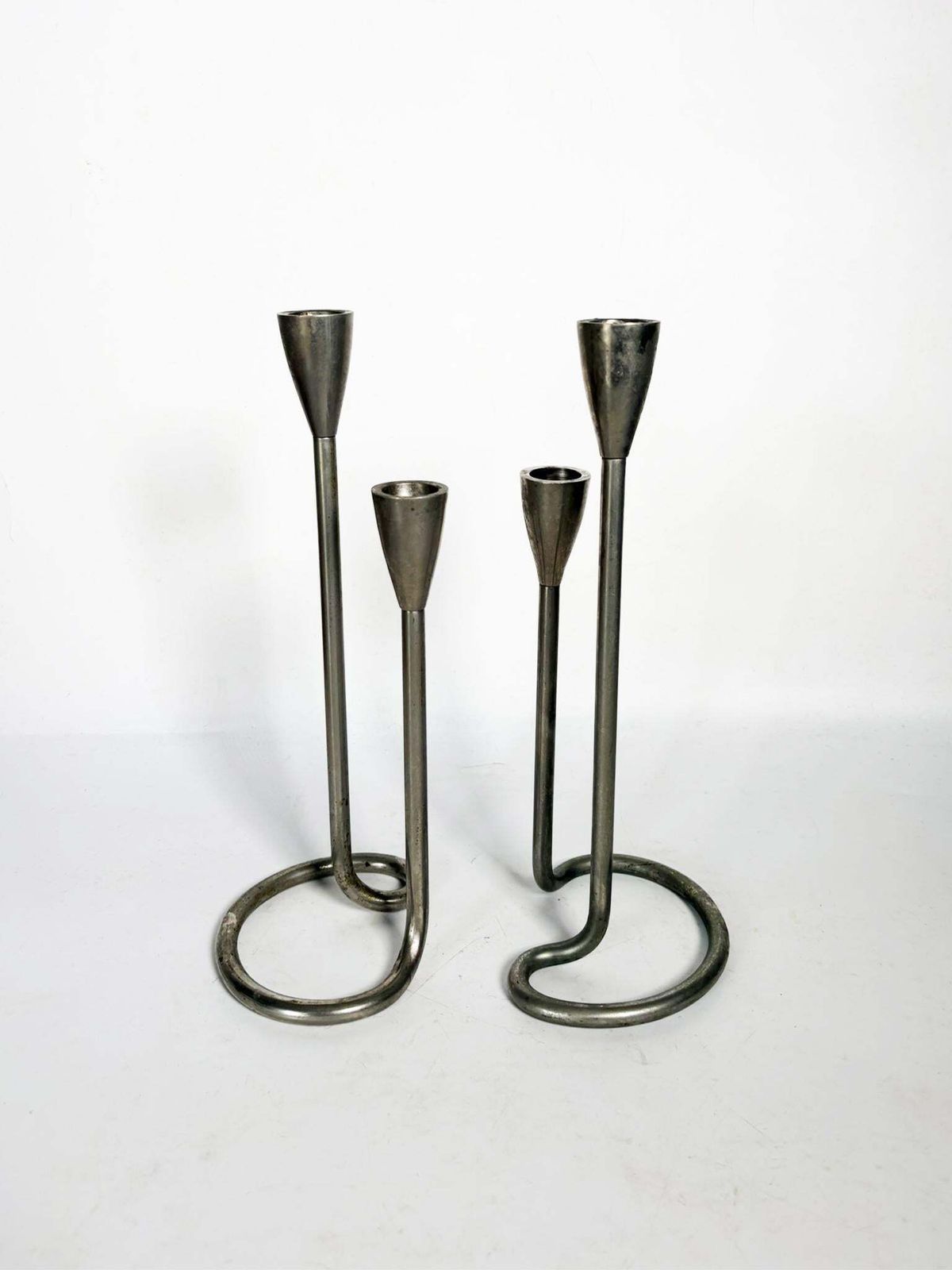 Pair Of Scandinavian Metal Candlesticks, 1960 photo furniture
