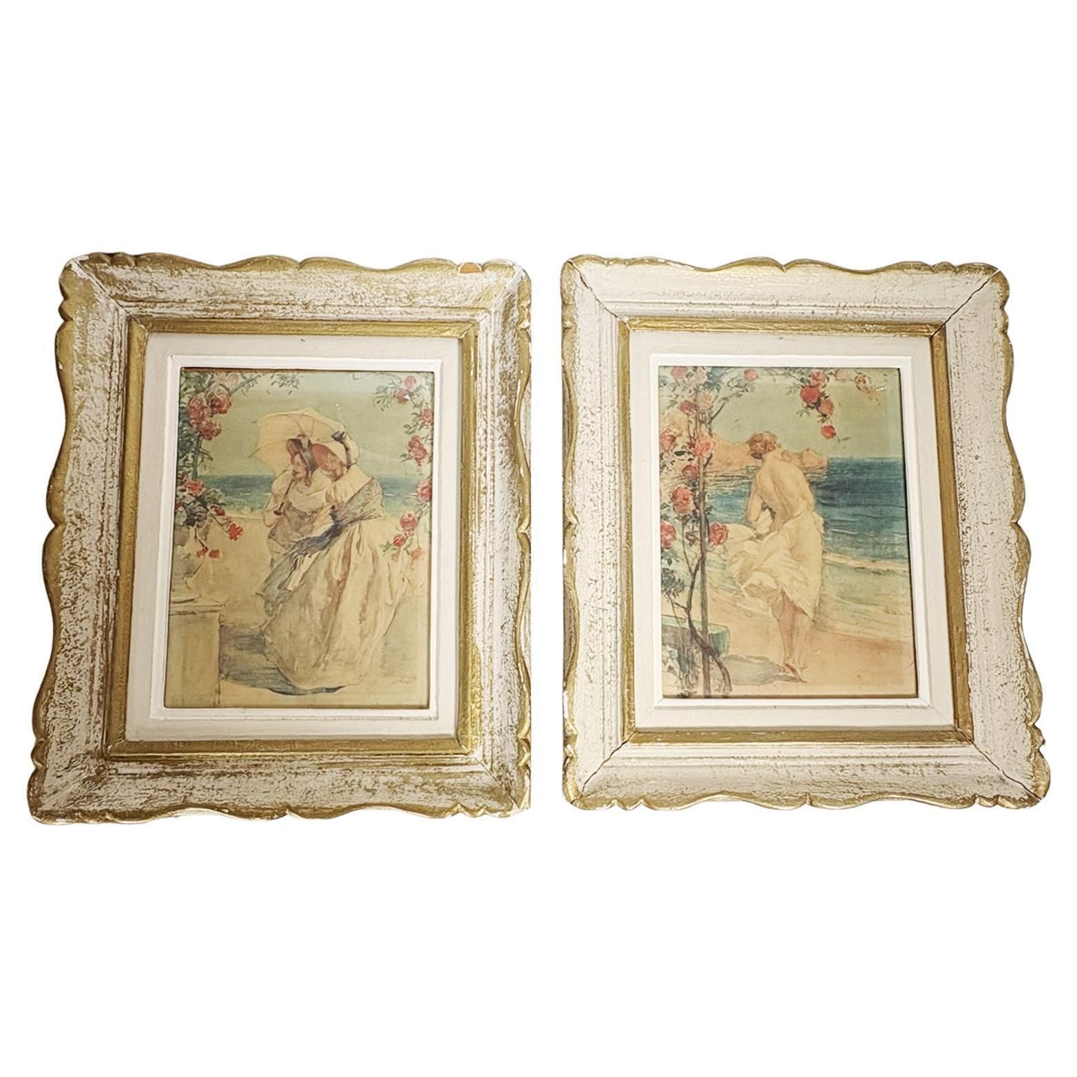 Pair Of Framed Lithographs, France, 1940