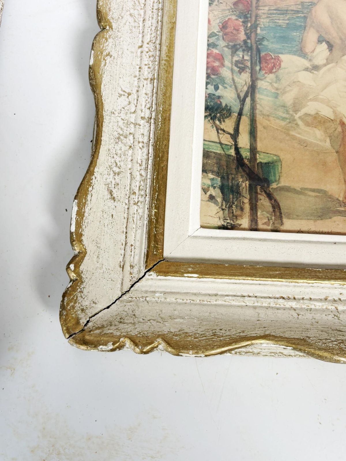 Art Pair Of Framed Lithographs, France, 1940 photo