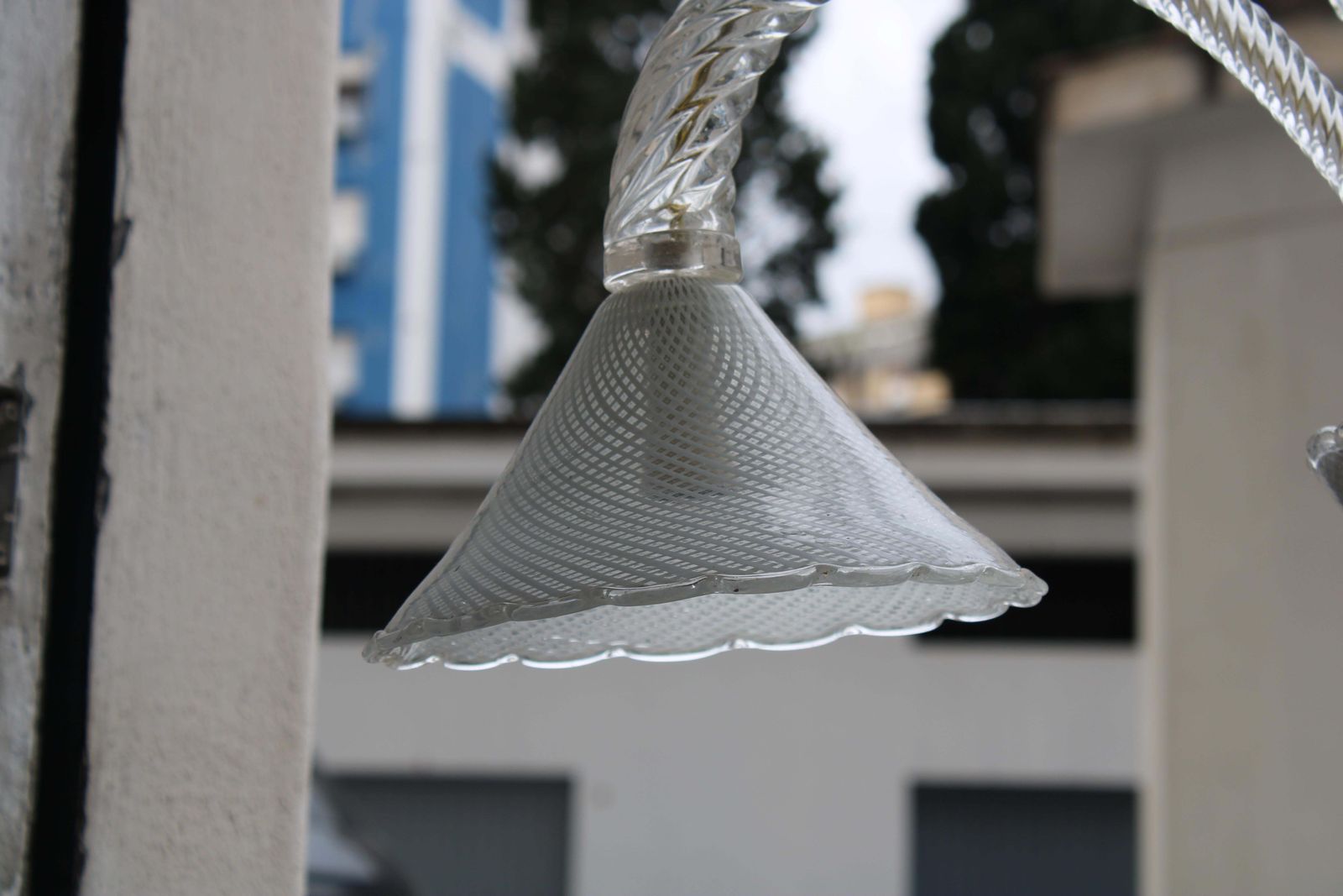 2339.0 Venini Reticello 1940 Italian Murano Glass Chandelier photo