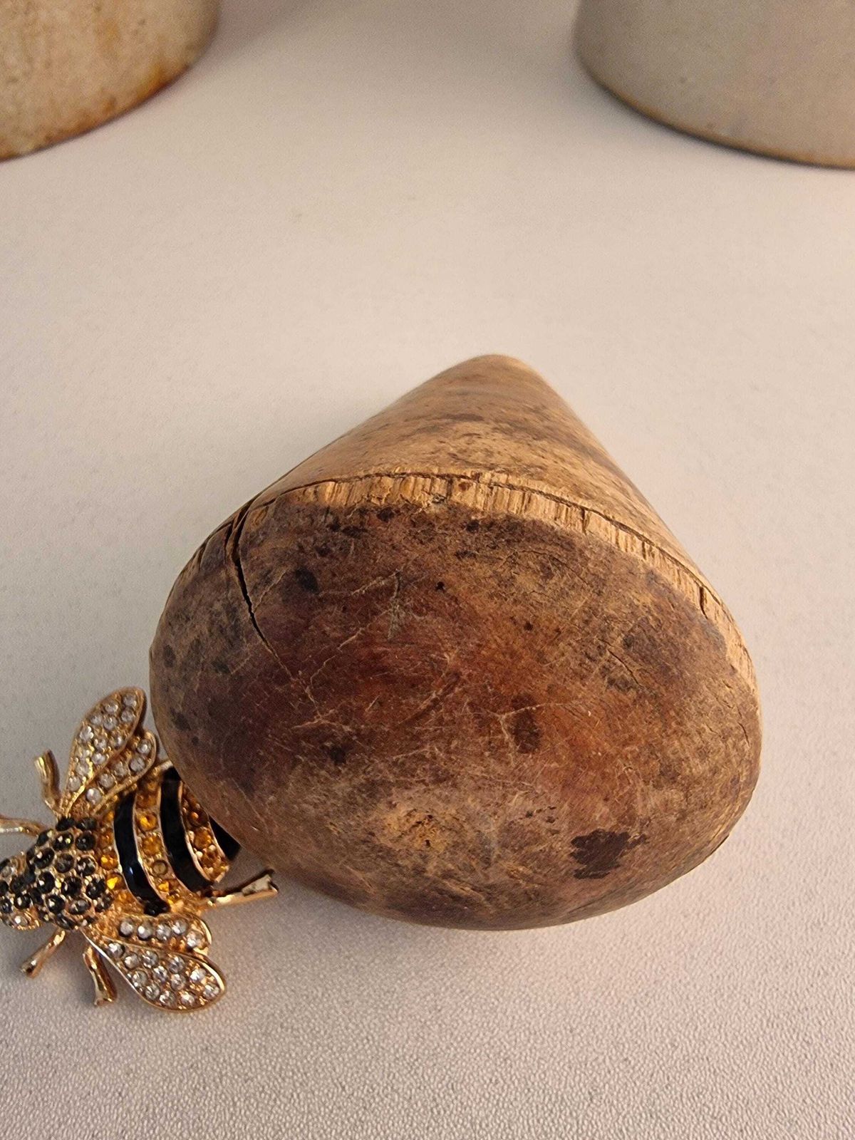 Antique Wooden Conical Pestle   French Apothecary Decor photo Home Decor