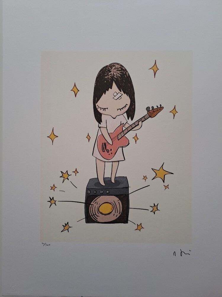 After Nara Yoshitomo, Guitar Girl, 1990s, Limited Edition Lithograph photo furniture