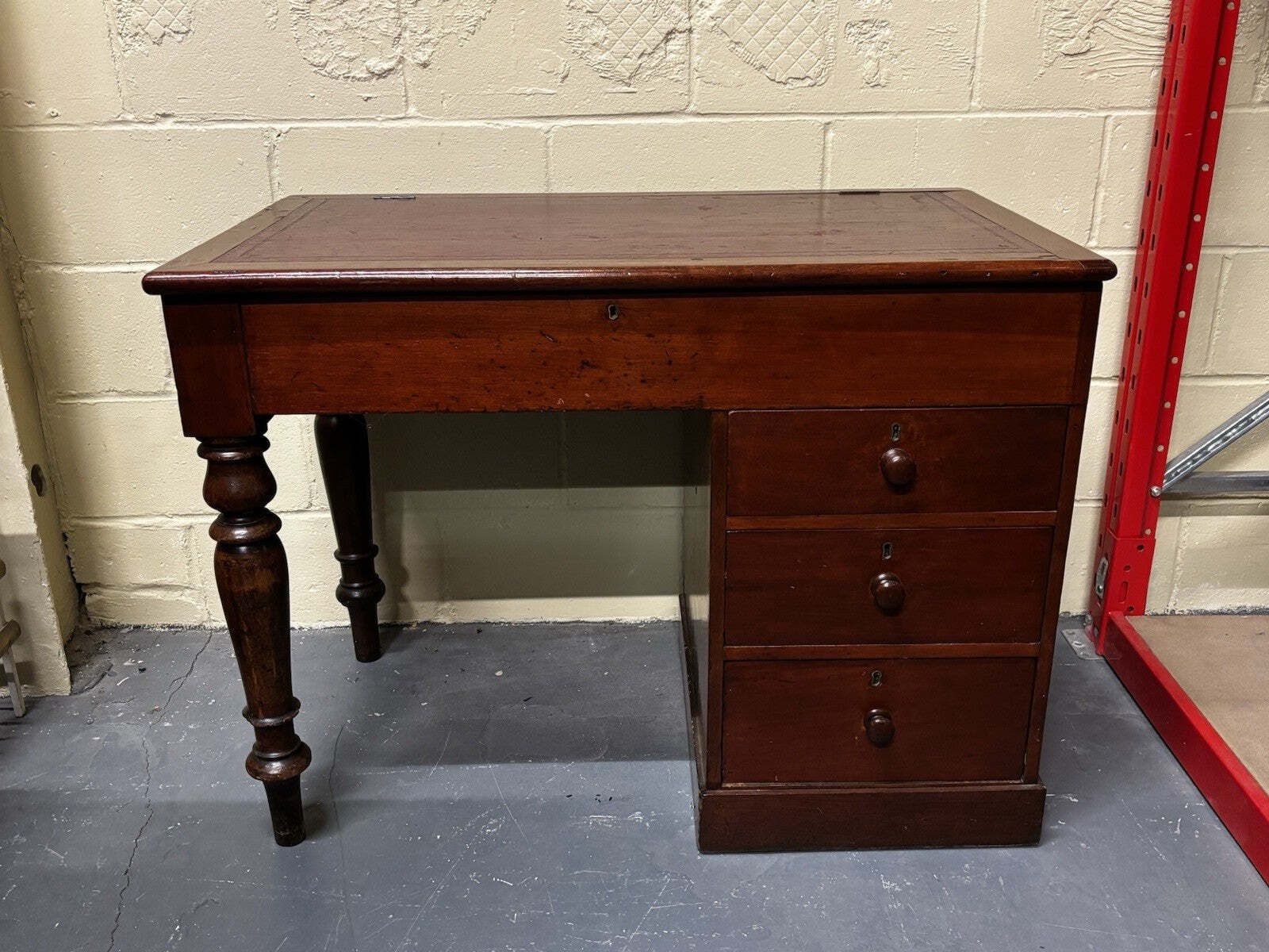 Victorian Mahogany Architects Desk With Drawers And Top Storage photo for sale