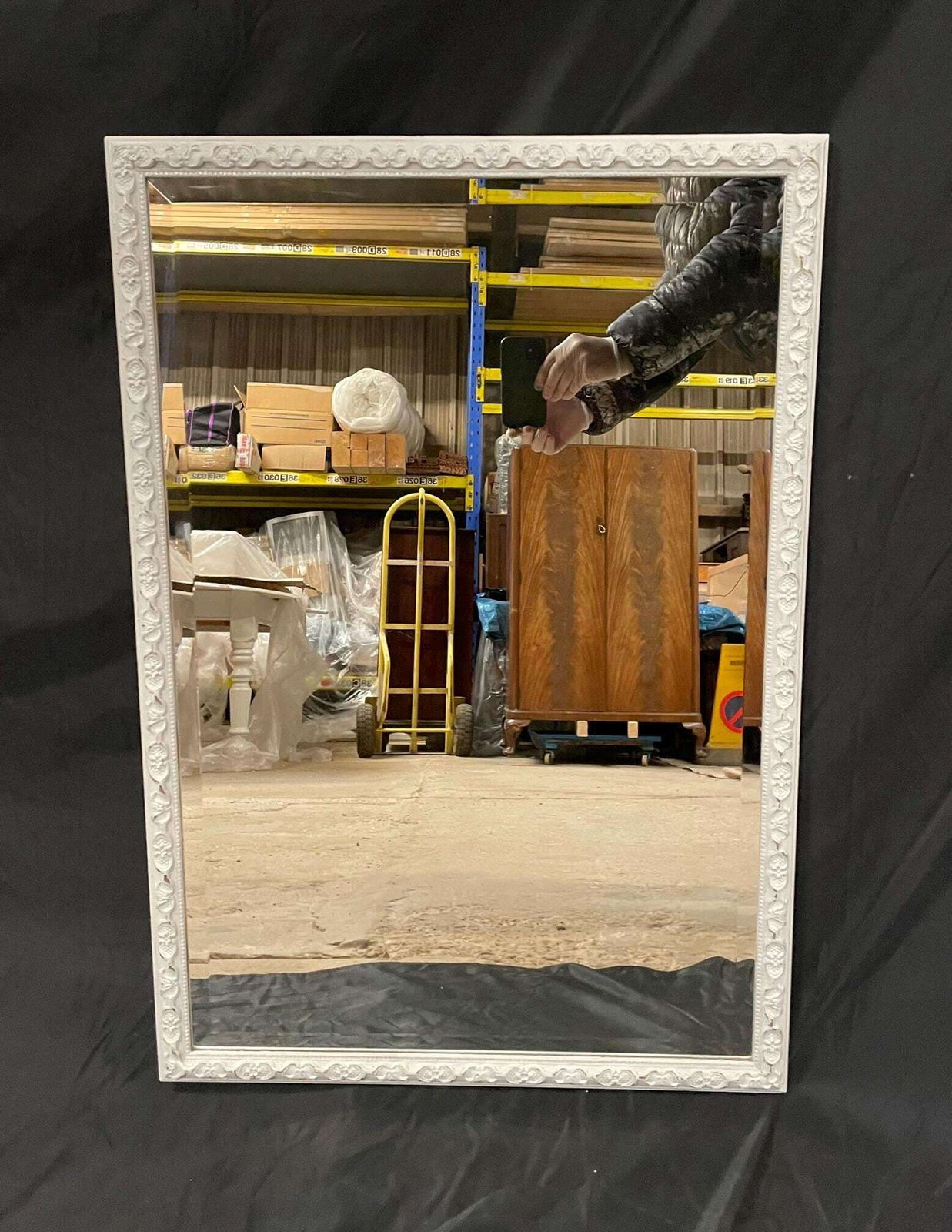 French Style Grey Bevelled Mirror | Hand Painted Antique Finish photo buy