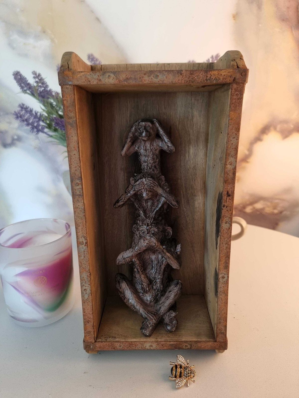 Antique Wooden Brick Mold, Rustic Farmhouse Home Decor, Planter photo vinterior