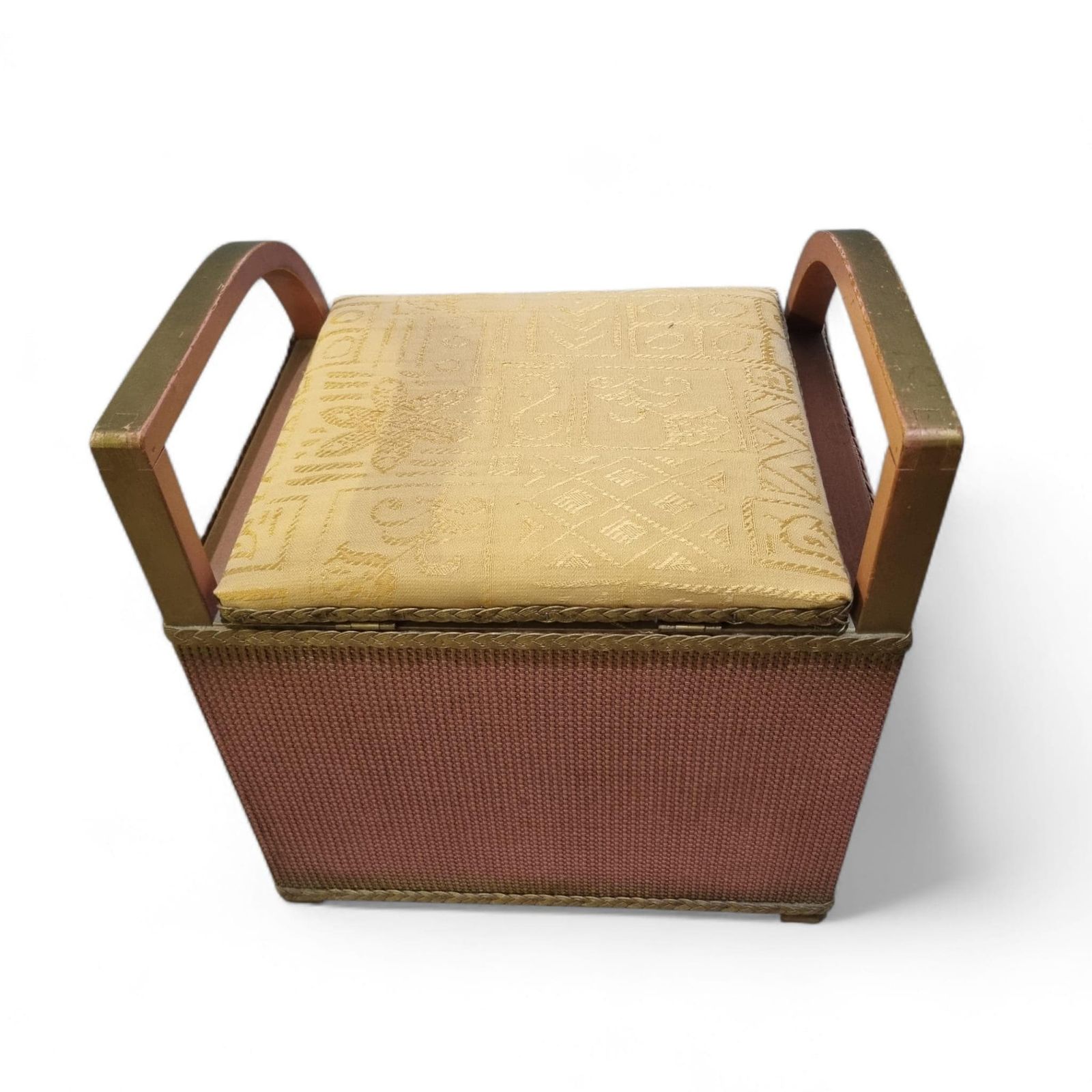 Vintage Lloyd Loom Lusty Style Basket Chair / Storage Stool / Free Delivery photo Furniture