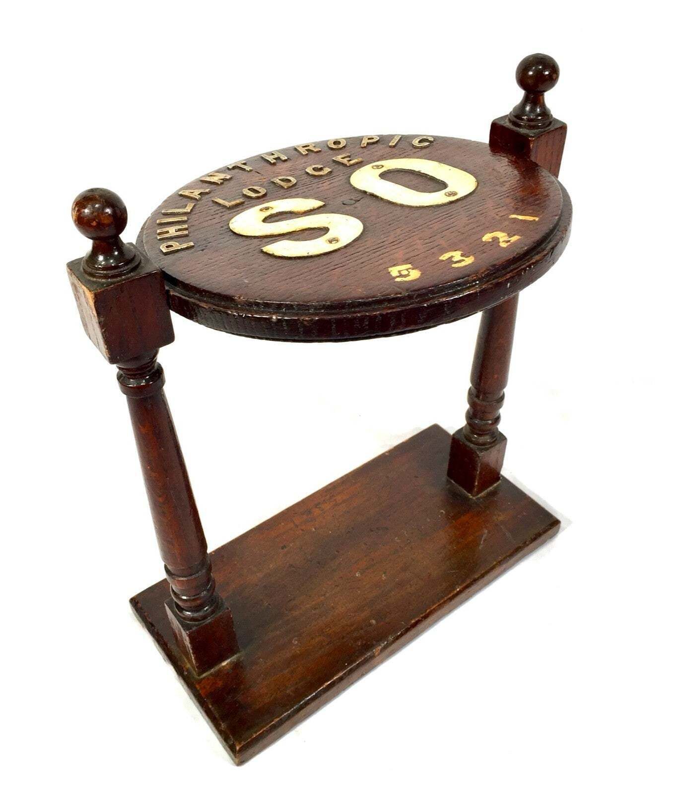Antique Masonic Liberty Hall & Strict Lodge Rotating Sign Philanthropic Lodge photo for sale