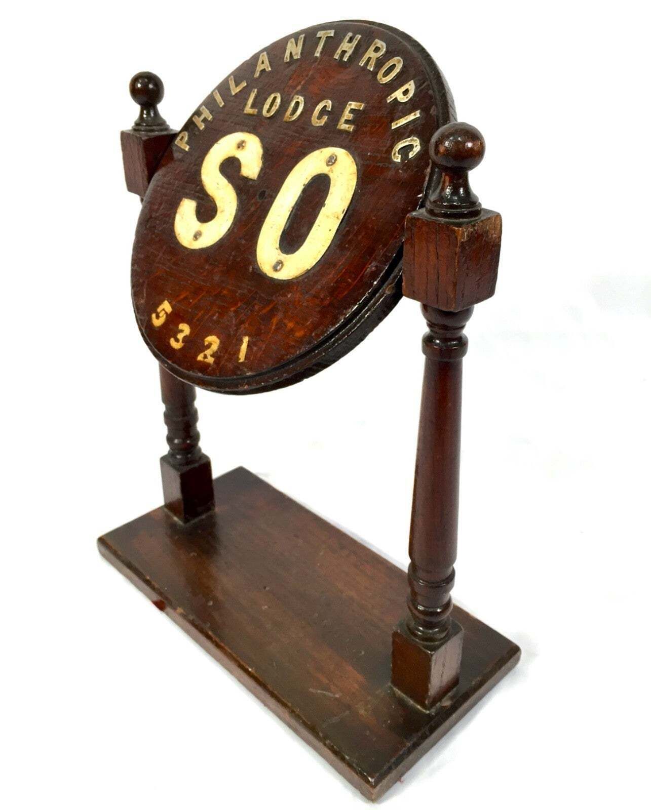 Antique Masonic Liberty Hall & Strict Lodge Rotating Sign Philanthropic Lodge photo buy