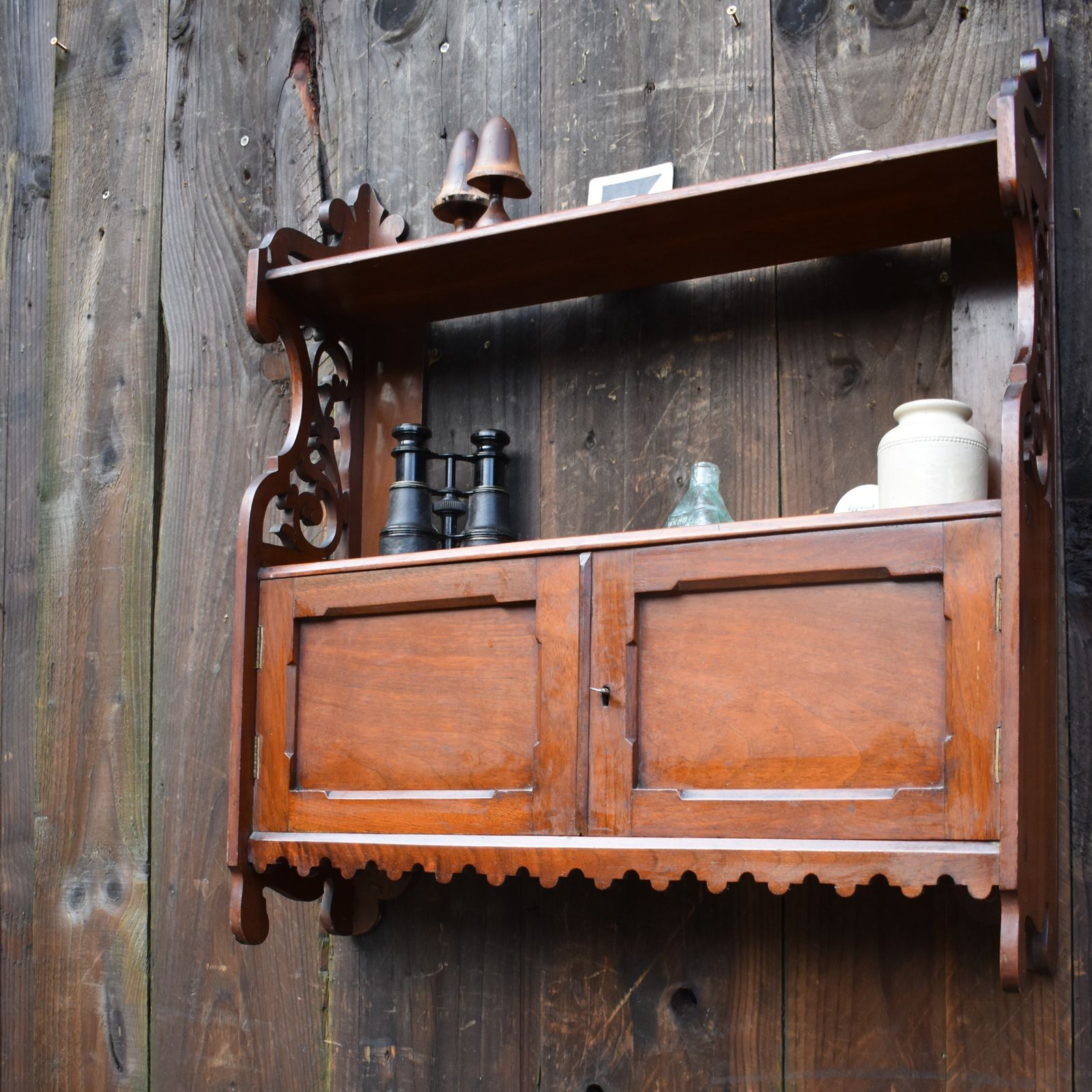 Furniture Antique Edwards & Roberts Of London Kitchen Bathroom Cabinet Display Spice Rack photo