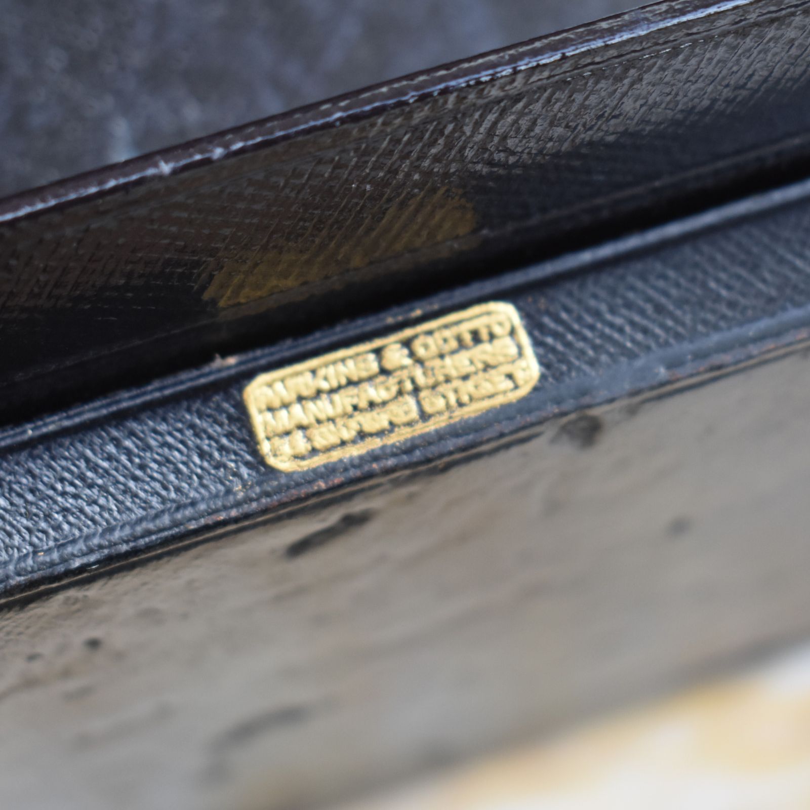 Antique Parkins & Gotto Correspondent Leather Writing Box With Bramah Lock & Key photo for sale