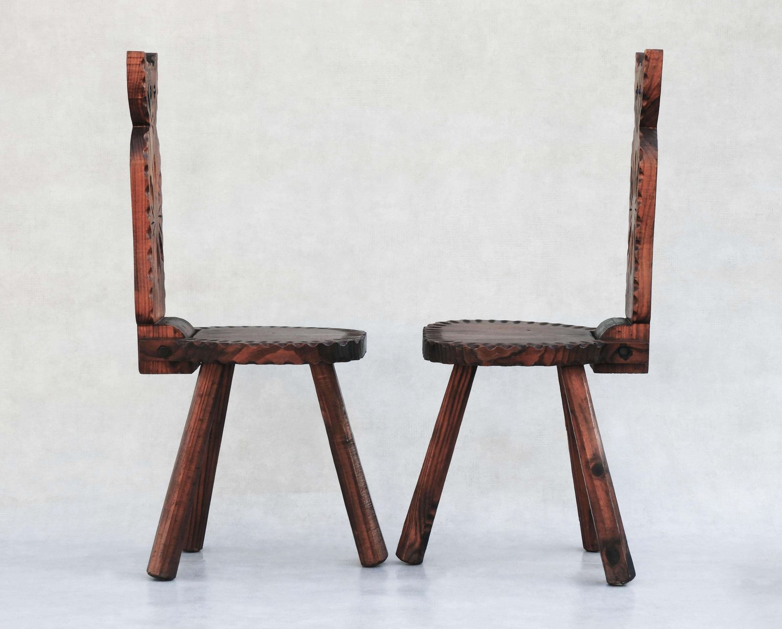 photo for sale Pair Of Brutalist Tripod Feline Chairs C50s/60s Spain