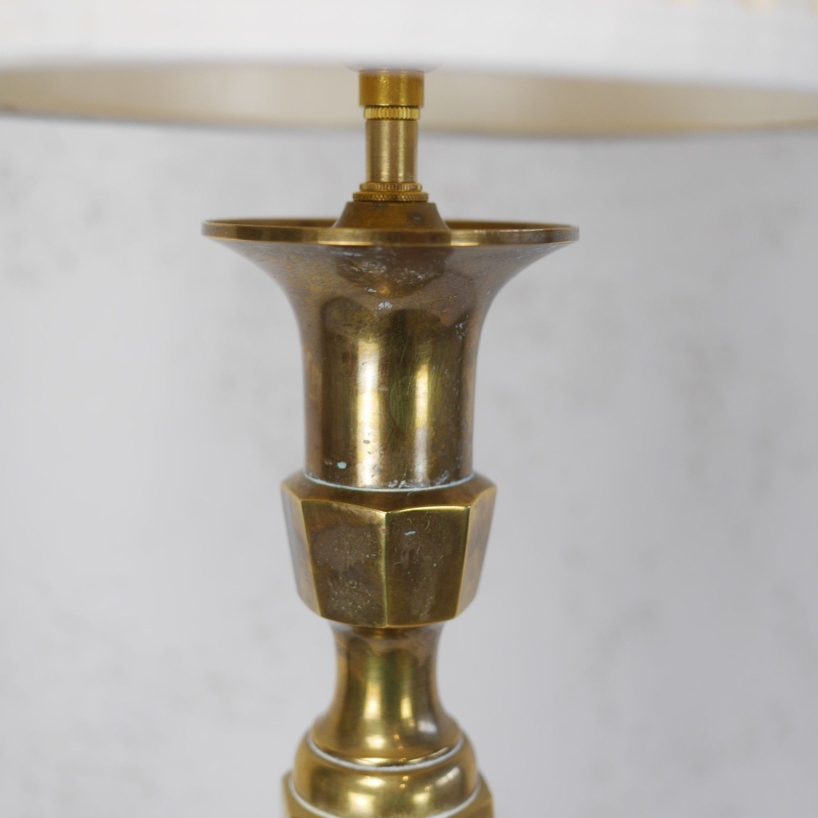 photo furniture Pair Brass Candle Stick Table Lights Lamps Vintage Antique #102963