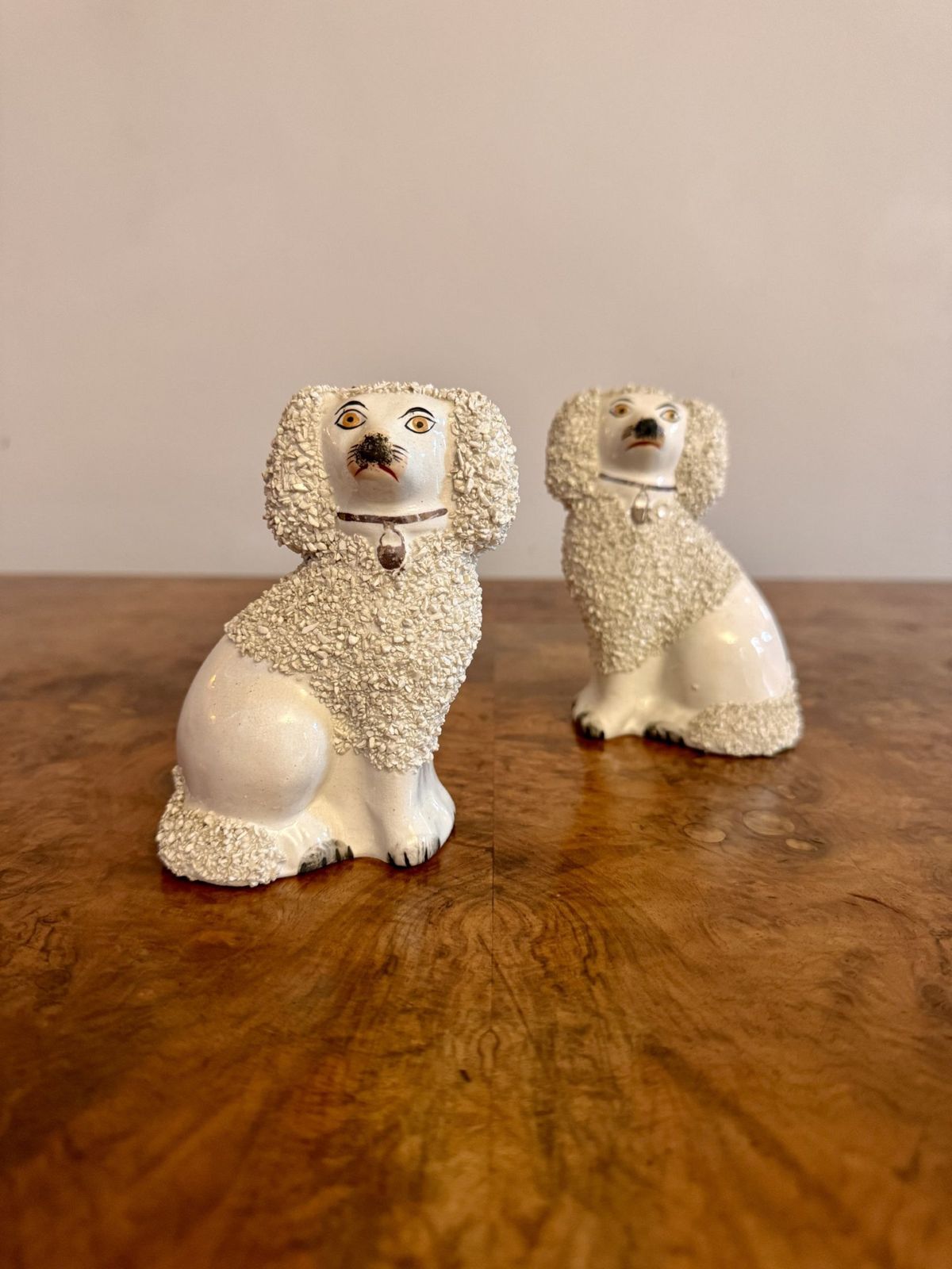 Lovely Quality Pair Of Antique Miniature Poodles photo 295.0