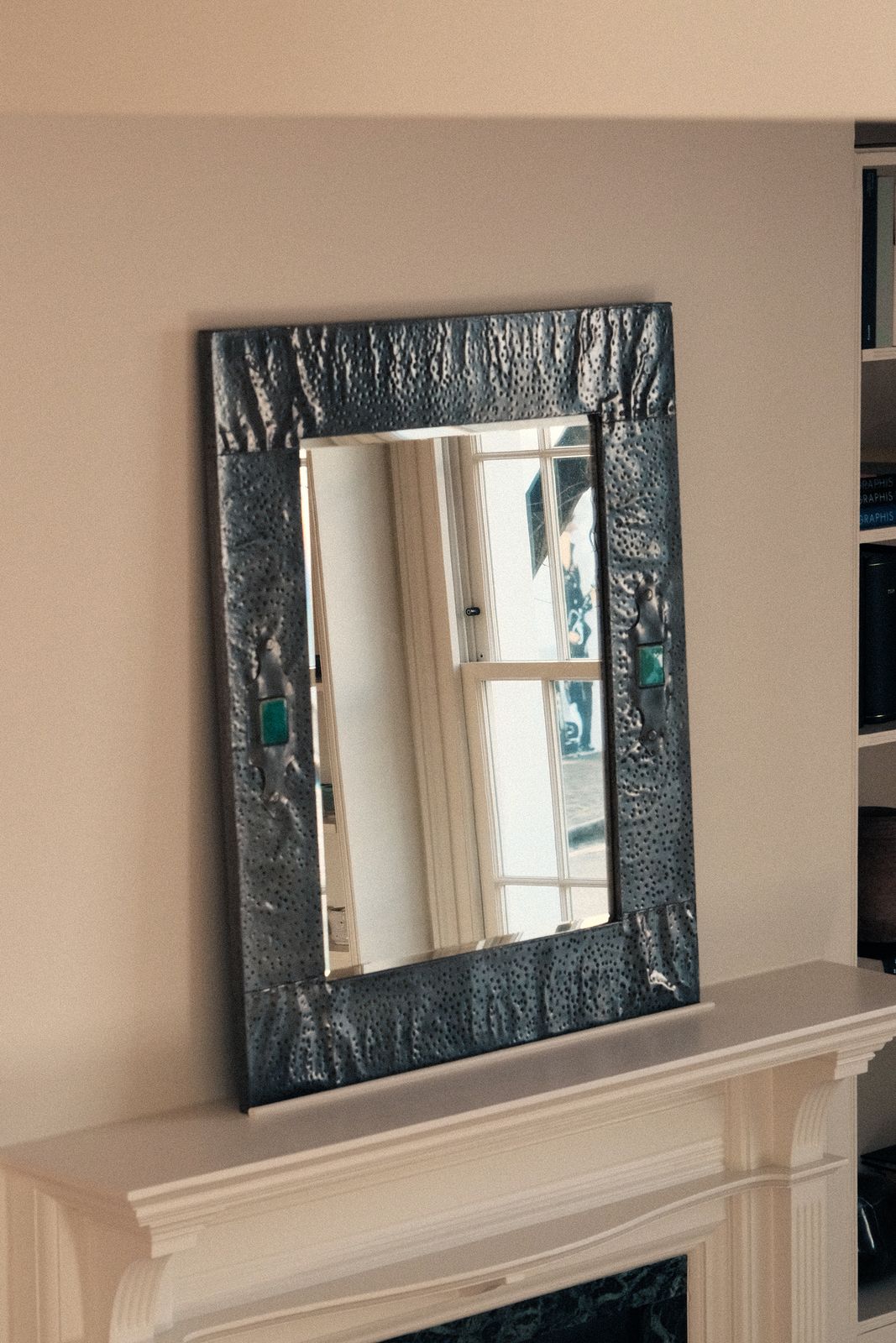 photo furniture Large Arts & Crafts Mirror In The Style Of Tiffany & Co