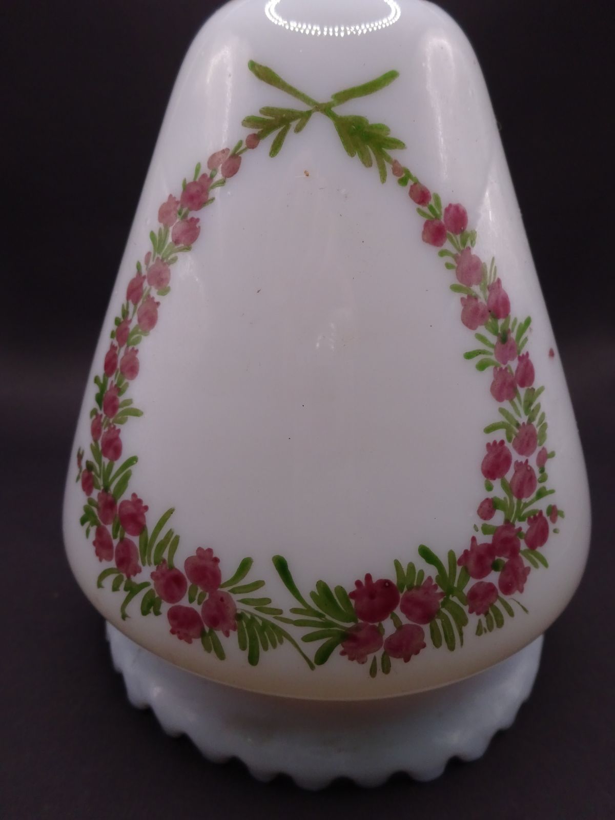 Late 1800s Early 1900s Reclaimed Floral Opal Glass Sconce Shade E27 5"