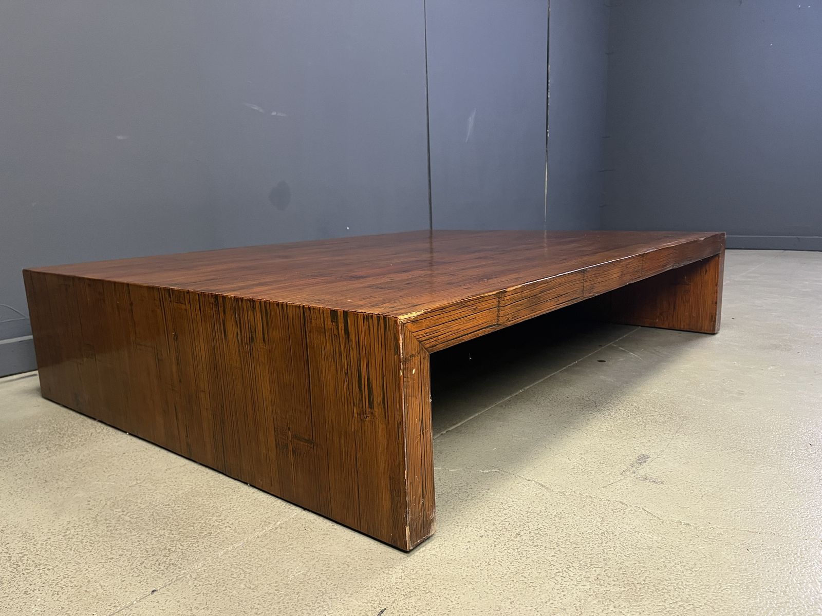 Furniture Large Coffee Table In Bamboo Attributed To Axel Vervoordt, 1980s photo