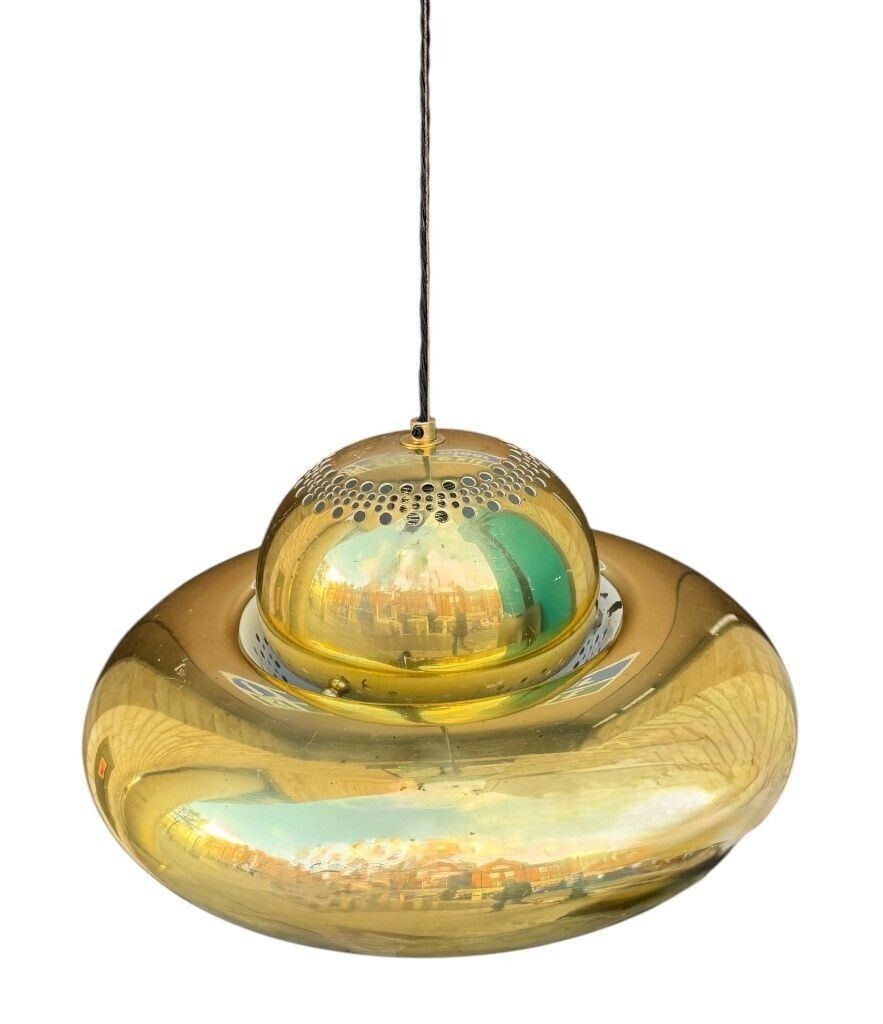 3475.0 A Pair Of 1960s Brass Fior Di Loto" Ceiling Lights By Alfra And Tobia Scarpa For Lighting Company Flos photo