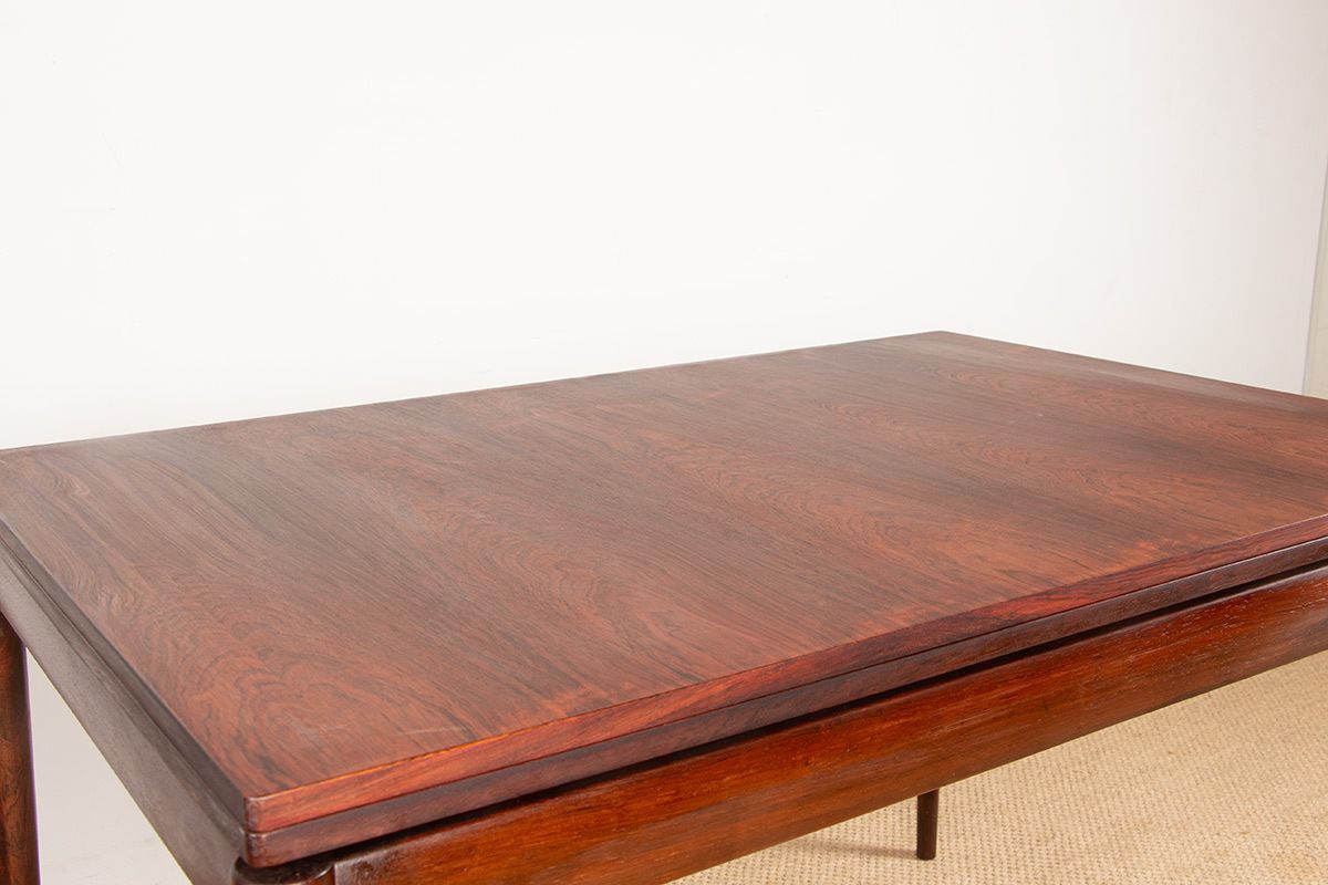 Table à manger danoise extensible en palissandre et laiton par Poul Volther pour Frem Møbelfabrik, 1960. photo buy