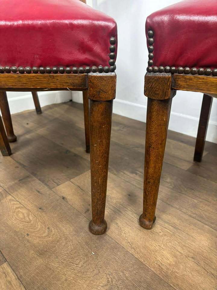 Set Of Four Early 20th Century Oak Art Nouveau Dining Chairs photo Furniture