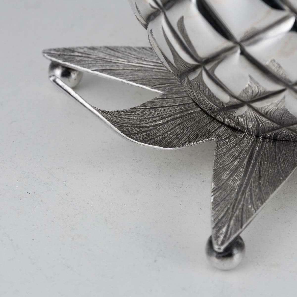 3295.0 Antique 19th Century Victorian Solid Silver Pineapple Sugar Bowl & Sifter C.1877 photo