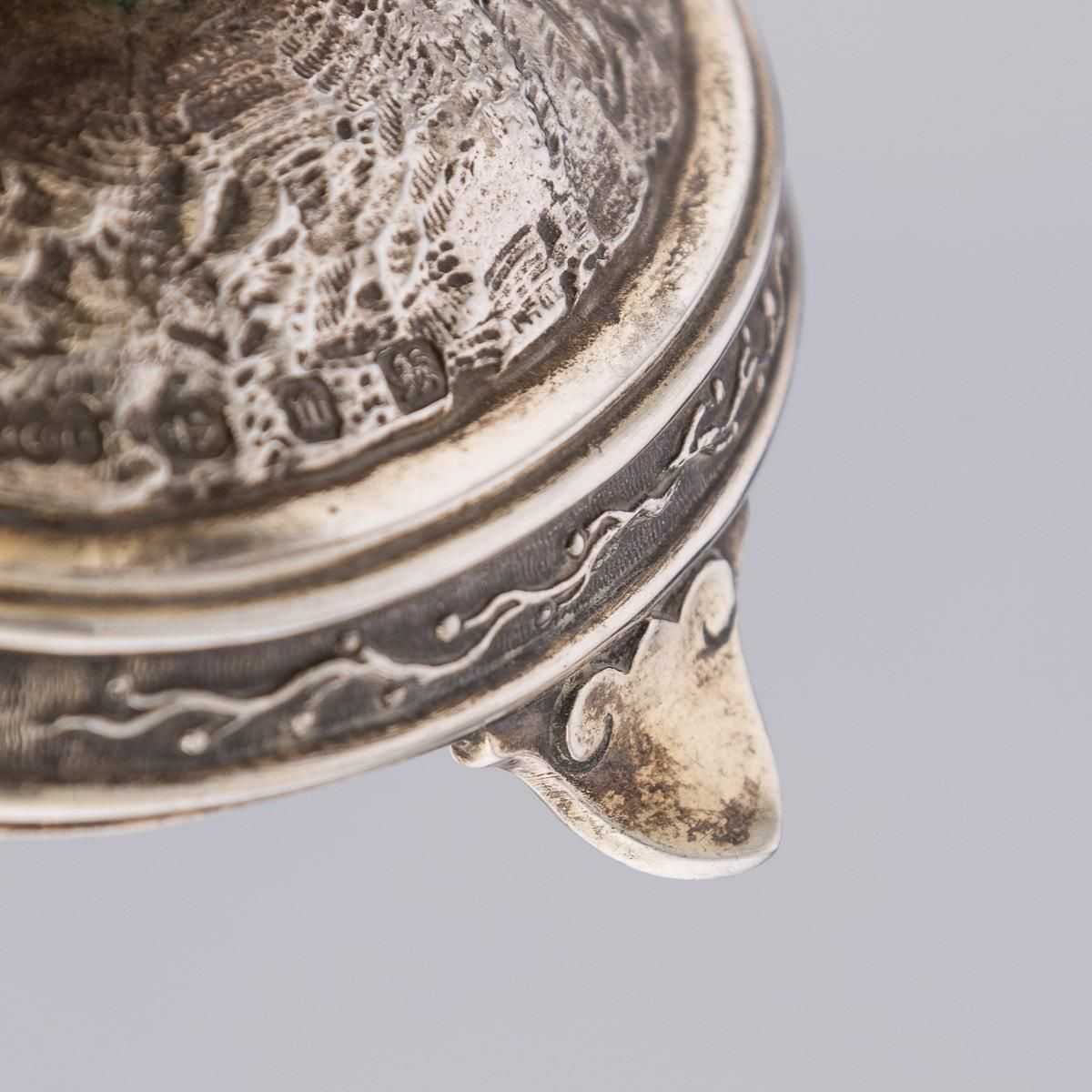 19th Century Victorian Solid Silver And Glass Figural Salts Elkington C1896 photo buy
