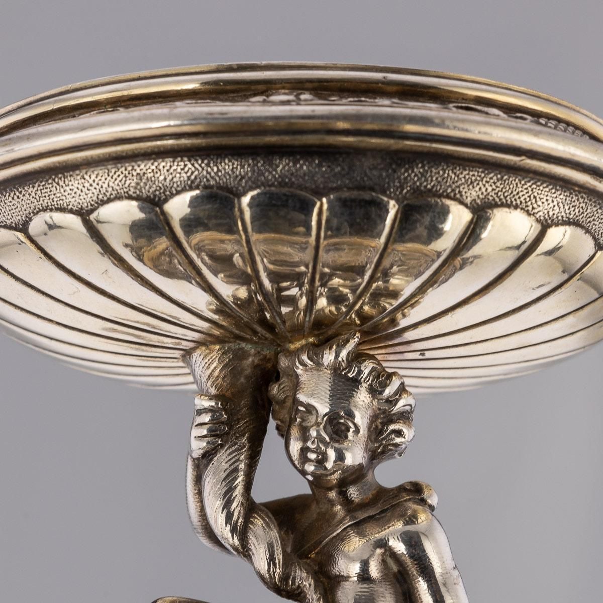 photo for sale 19th Century Victorian Solid Silver And Glass Figural Salts Elkington C1896